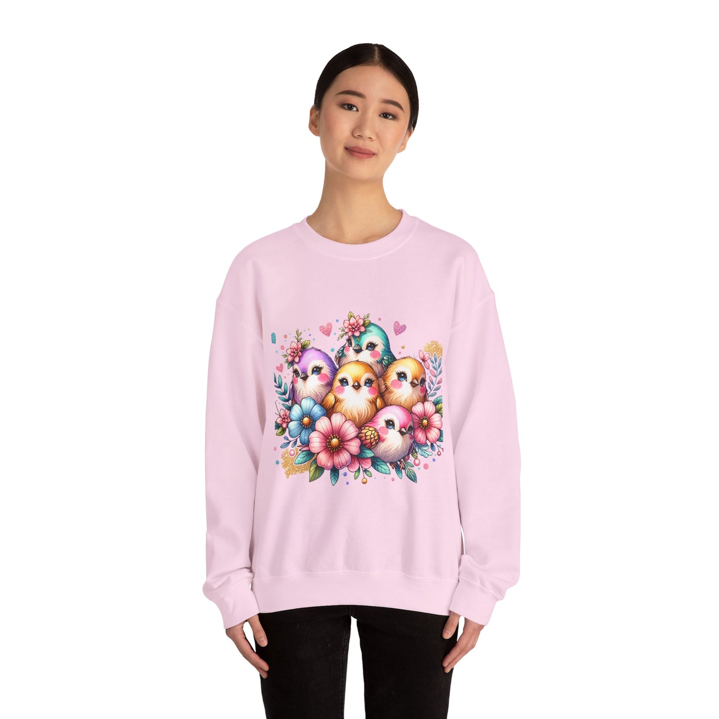 Vibrant Bird Sweatshirt, Colorful Crewneck Jumper, Bright Feathers Pullover, Nature Inspired Sweater, Unisex Graphic Top