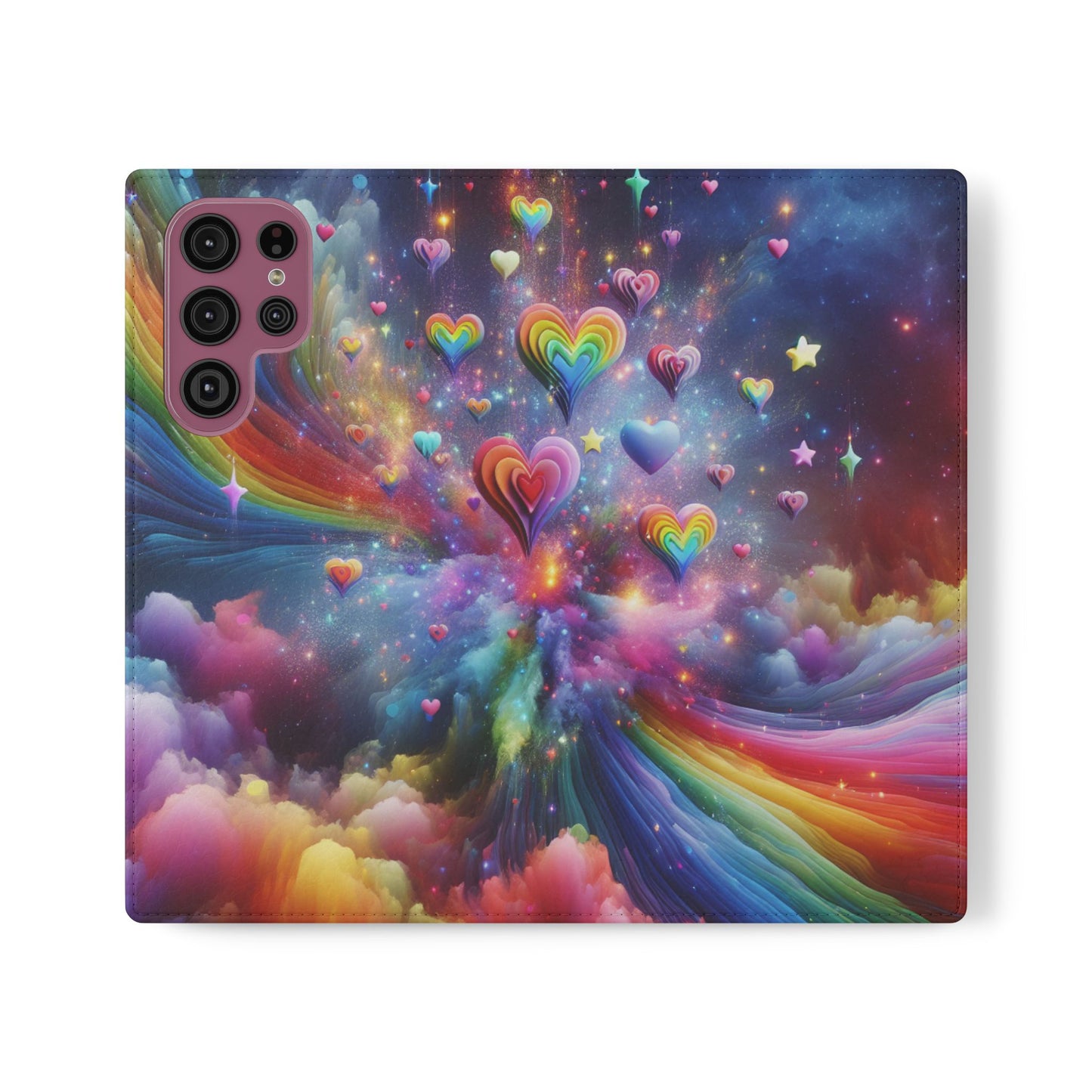 Rainbow Flip Cases, Colorful Phone Covers, Vibrant Smartphone Wallet, Multi-color Card Holder, Bright Cellphone Accessories