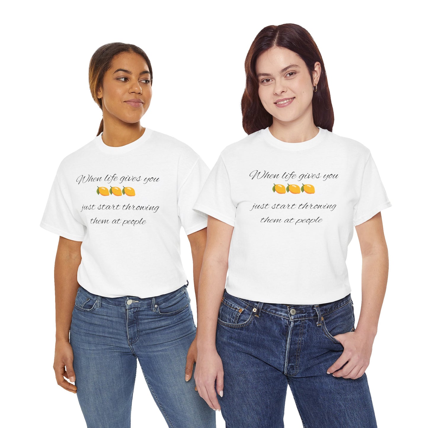 Lemons Unisex Tee, Funny Quote Graphic T-Shirt, Lemon Lover Gift Idea, Citrus Printed Shirt, Humorous Lemonade Top, Sour Fruit Apparel