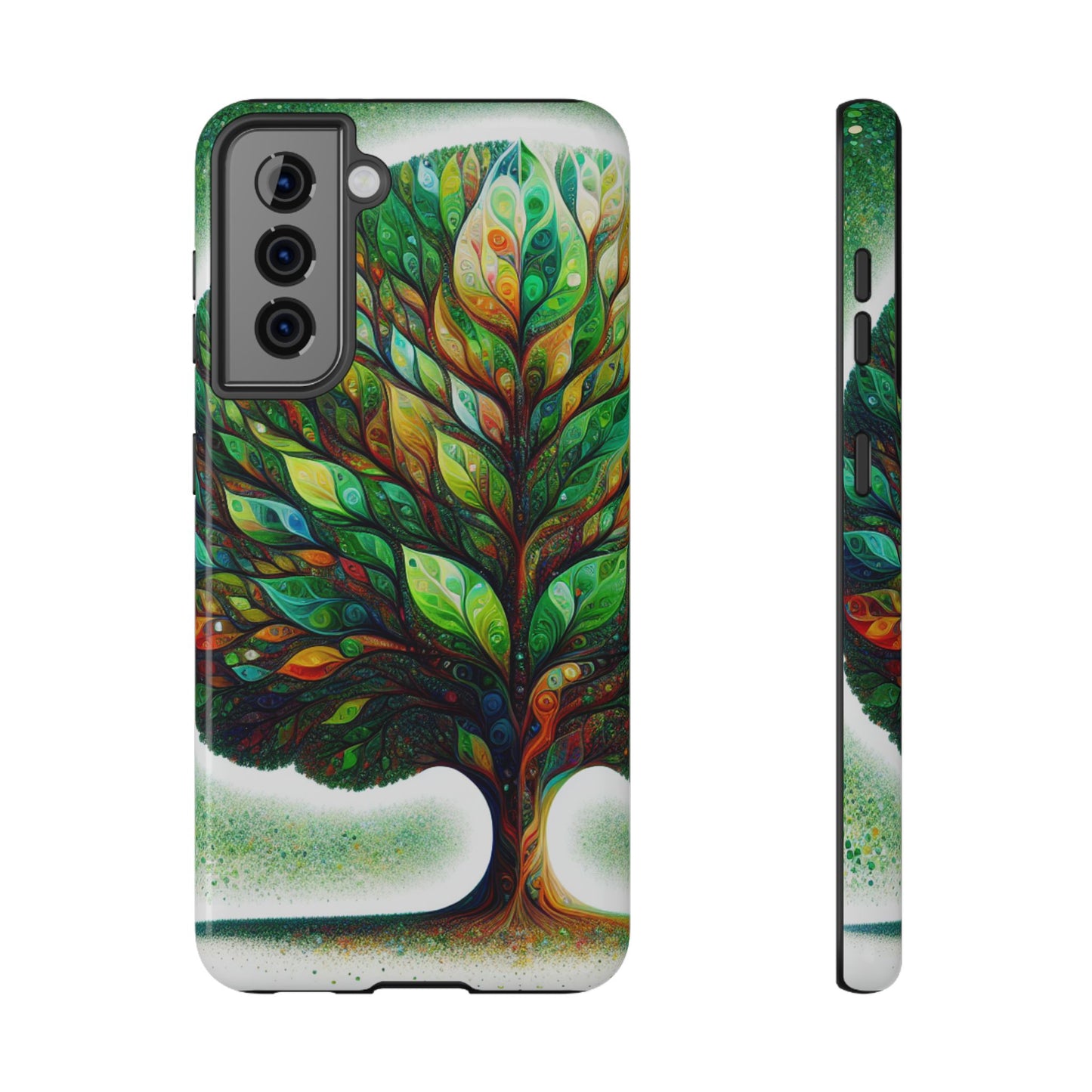 Phone Cases, Impact-Resistant Case with Beautiful Vibrant Tree Design, Protective Cover, Phone Accessories, Customizable Case, Personalized