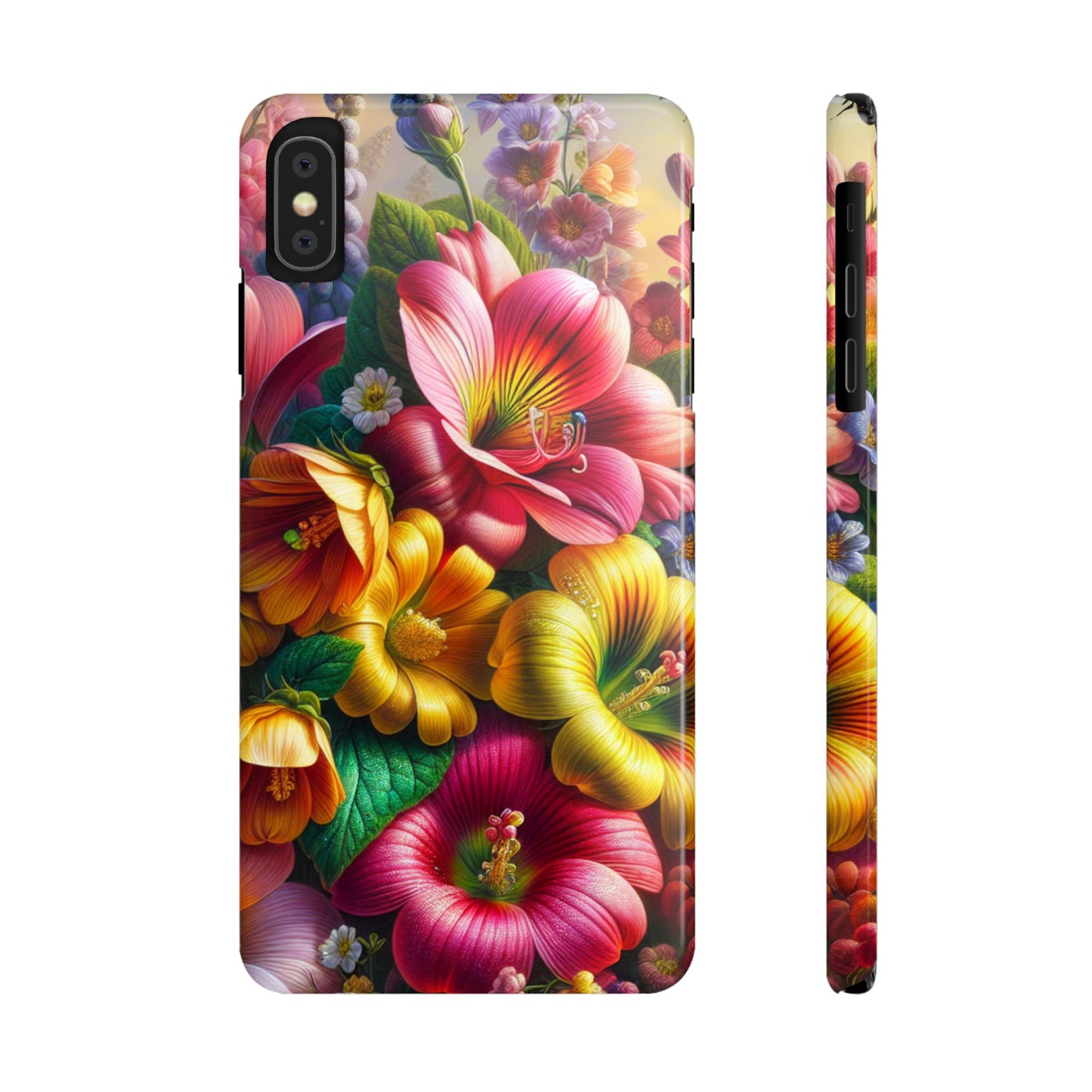 Flower Slim Phone Cases - Vibrant Flowers Unique Gift, Floral Phone Case, Colorful Phone Cover, Botanical Phone Accessories, Red Roses Phone
