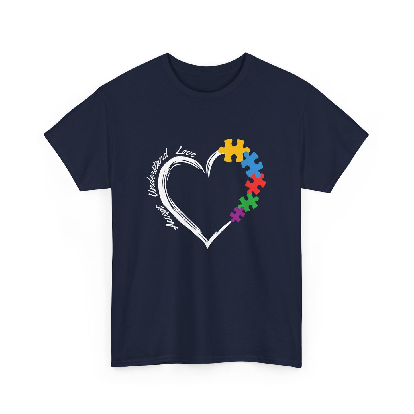 Inclusive Love Puzzle Heart Tee - Perfect Gift for Autism Awareness, Support