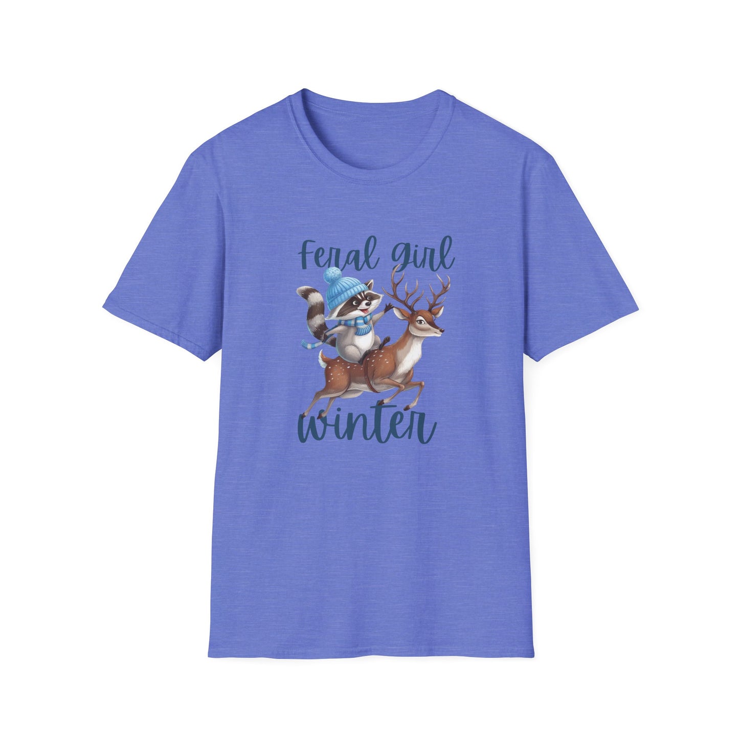 Racoon Tee - Unisex Softstyle T-Shirt, Funny Winter Shirt, Cute Animal Top, Graphic Tee, Gift for Animal Lovers