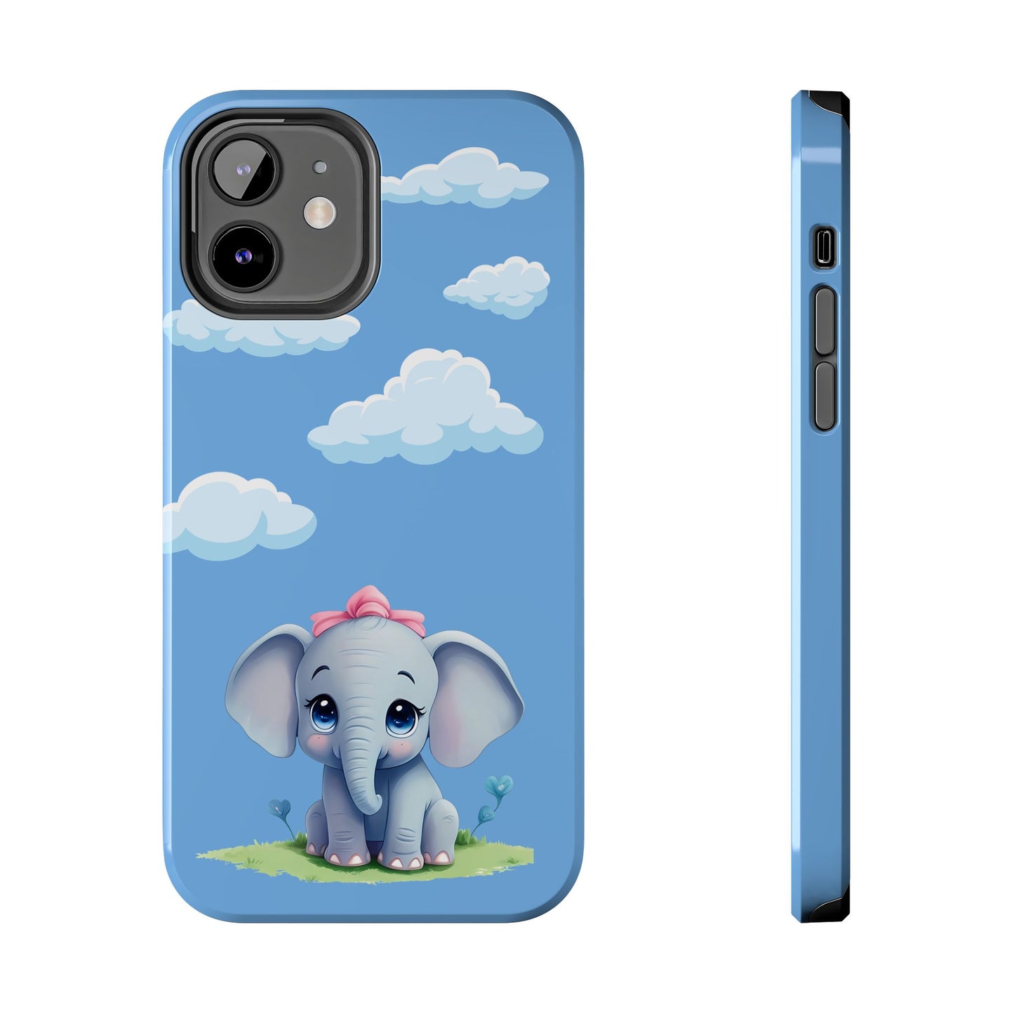 Cartoon Elephant Tough Phone Case - Cute Animal Lover Gift, Protective Cover for