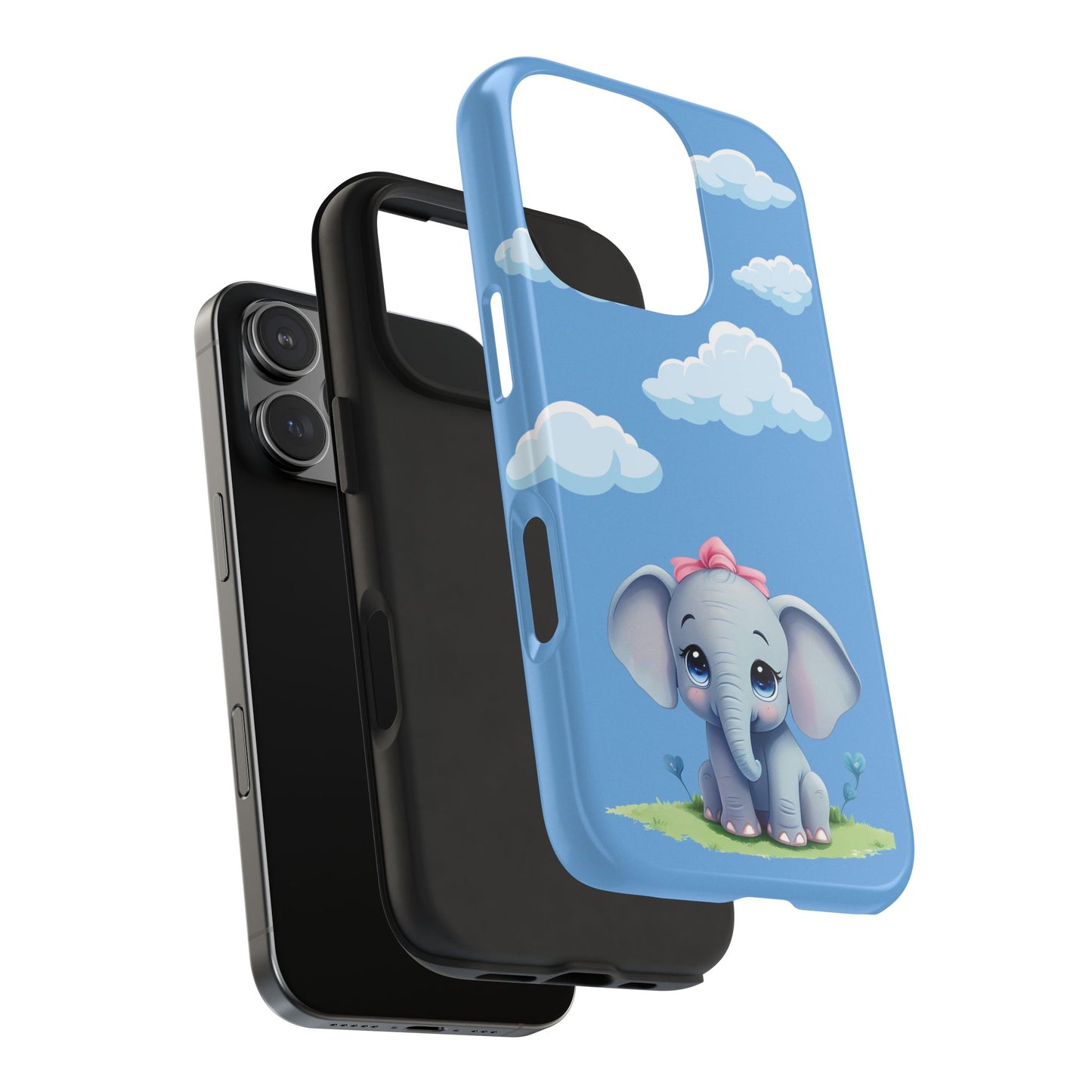 Cartoon Elephant Tough Phone Case - Cute Animal Lover Gift, Protective Cover for