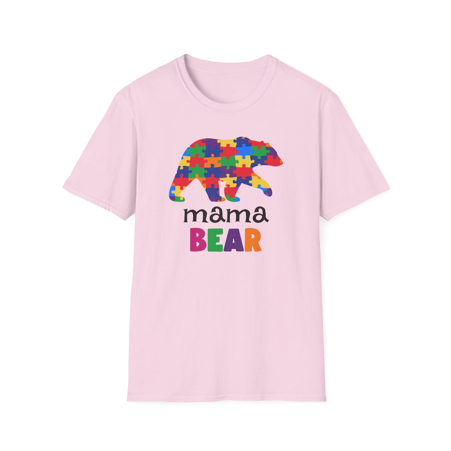 Mama Bear Puzzle Unisex T-Shirt, Gift for Moms, Autism Awareness