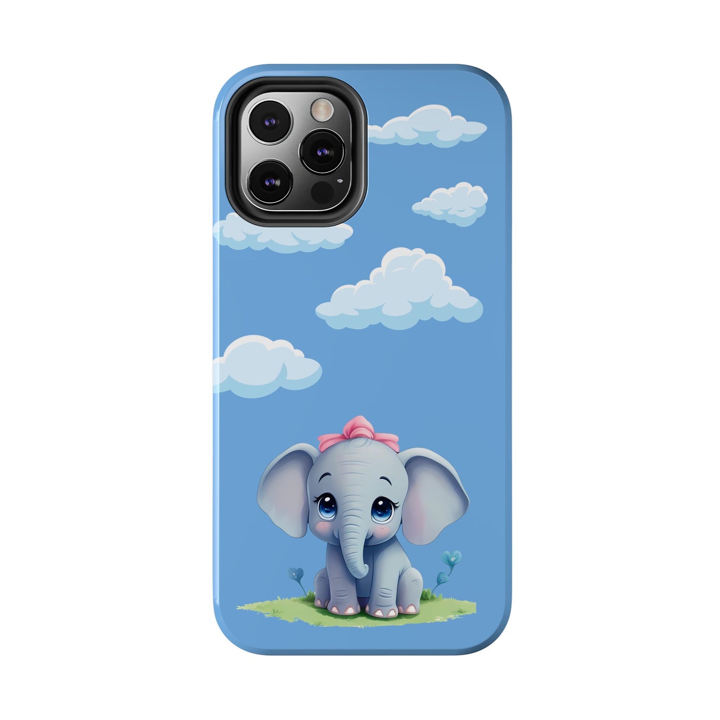Cartoon Elephant Tough Phone Case - Cute Animal Lover Gift, Protective Cover for