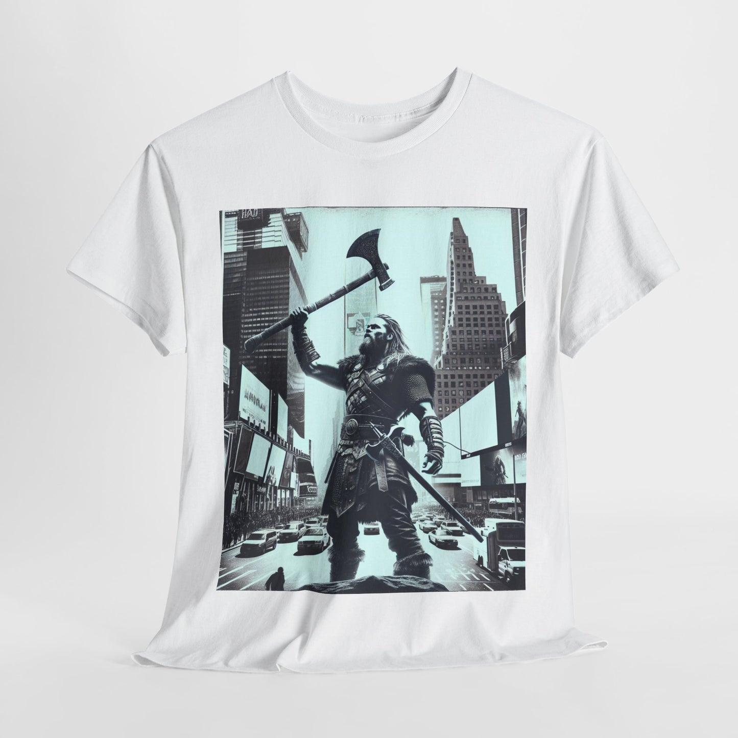 Viking Tee Unisex Heavy Cotton T-shirt, New York Norse Warrior Shirt, Scandinavian Graphic Men's Top, Ragnar Lothbrok Apparel, Viking Gift