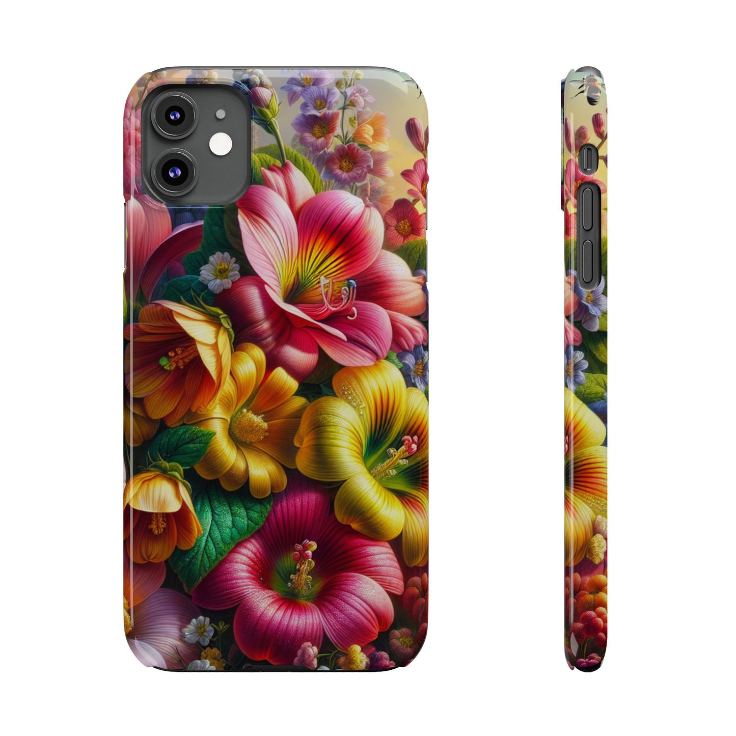 Flower Slim Phone Cases - Vibrant Flowers Unique Gift, Floral Phone Case, Colorful Phone Cover, Botanical Phone Accessories, Red Roses Phone