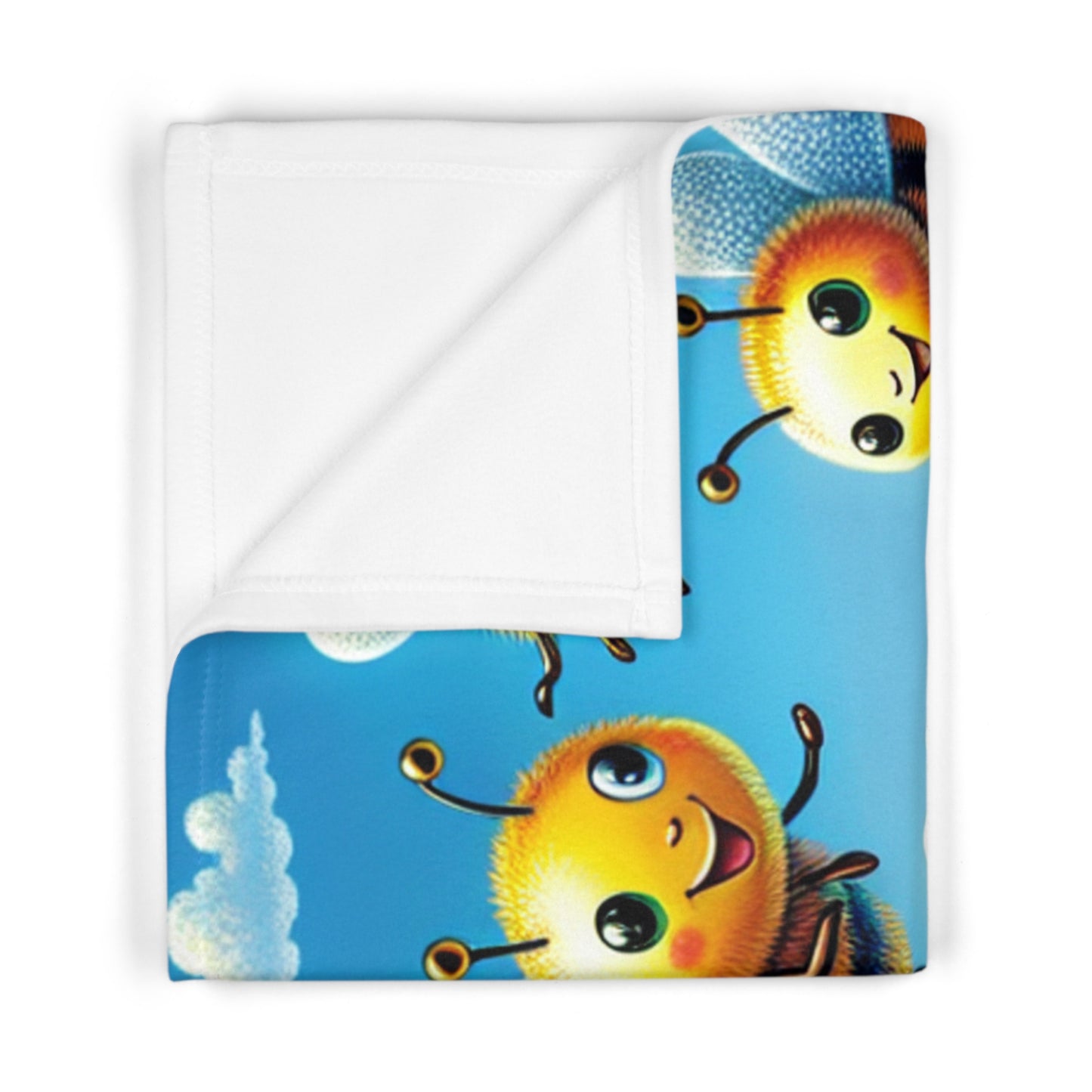 Baby Blanket, Bees, Cute, Playful, Comfortable - Soft Fleece Blanket for Babies, Nursery Decor, Baby Shower Gift, Gender Neutral Blankie,