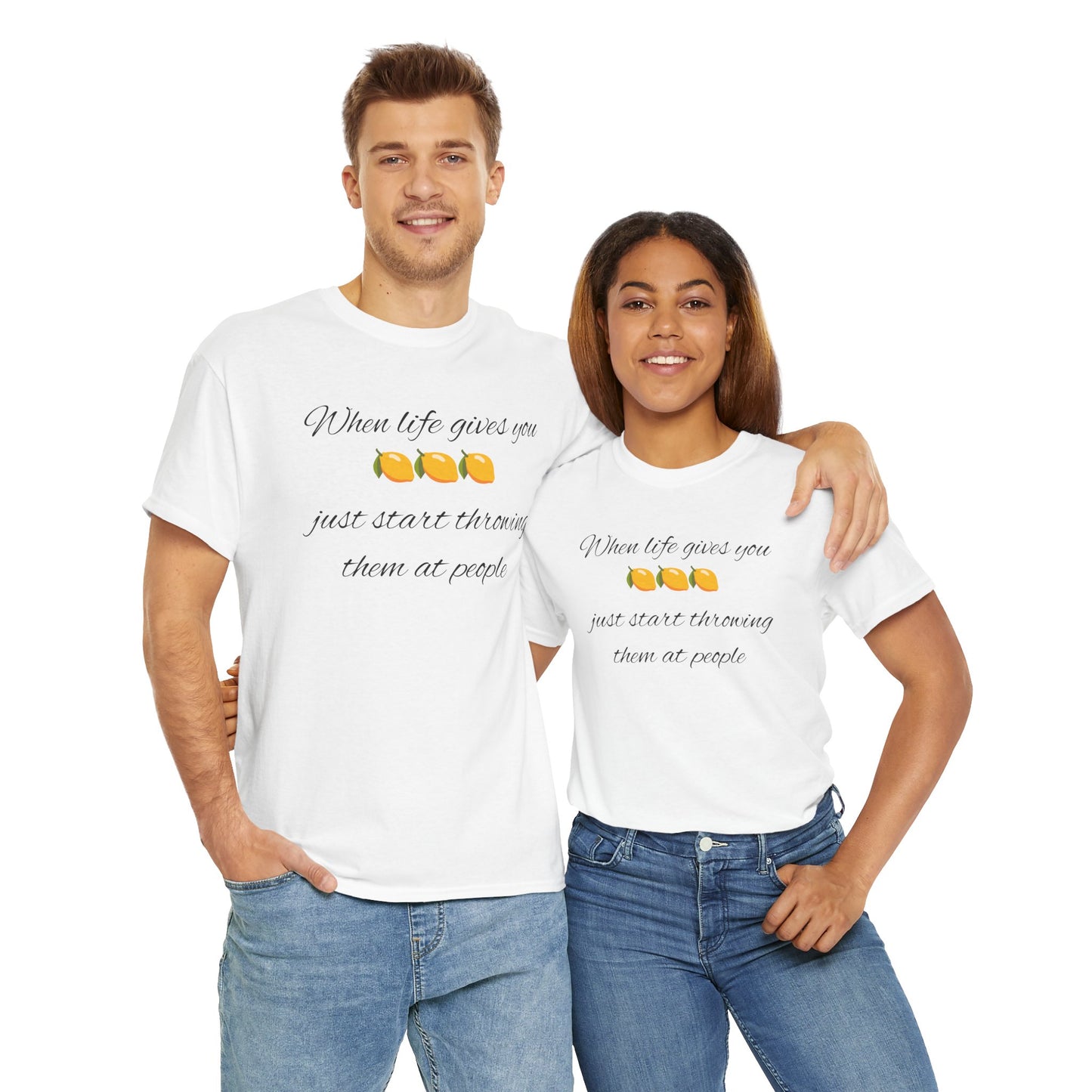 Lemons Unisex Tee, Funny Quote Graphic T-Shirt, Lemon Lover Gift Idea, Citrus Printed Shirt, Humorous Lemonade Top, Sour Fruit Apparel