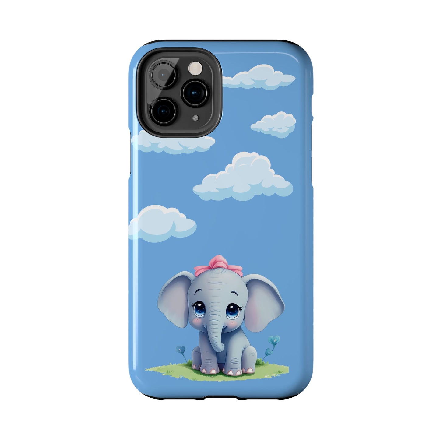 Cartoon Elephant Tough Phone Case - Cute Animal Lover Gift, Protective Cover for