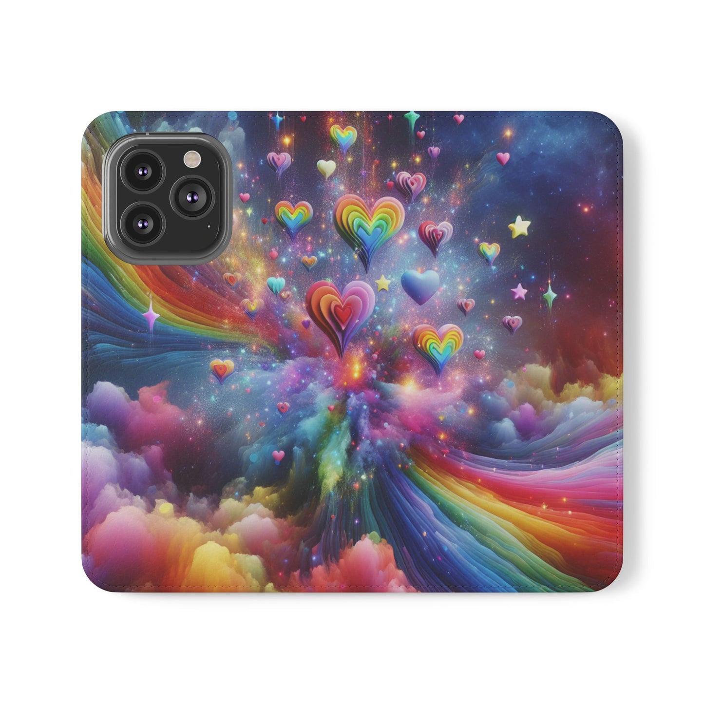 Rainbow Flip Cases, Colorful Phone Covers, Vibrant Smartphone Wallet, Multi-color Card Holder, Bright Cellphone Accessories