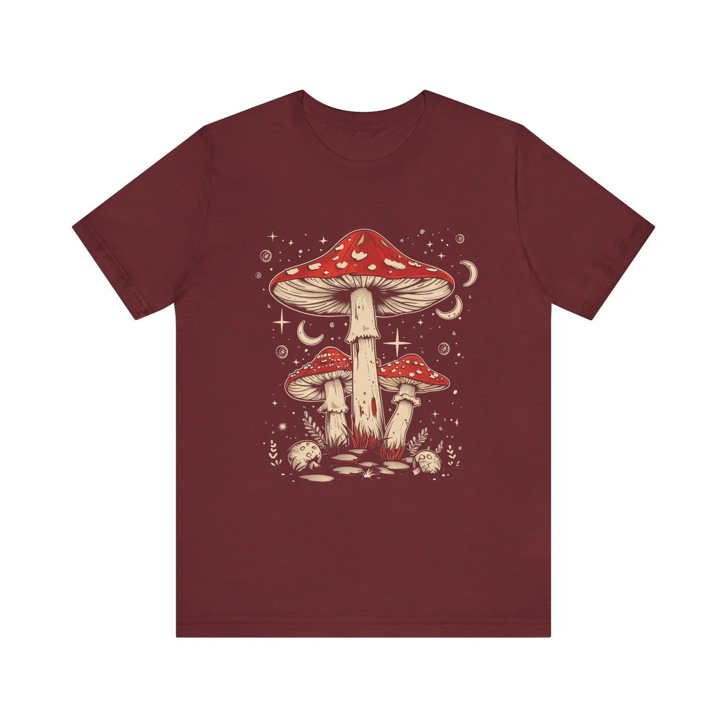 Mushroom Boho T-Shirt, Hippie Nature Tee, Retro Botanical Shirt, Woodland Fungi Top, Earthy Bohemian Clothes