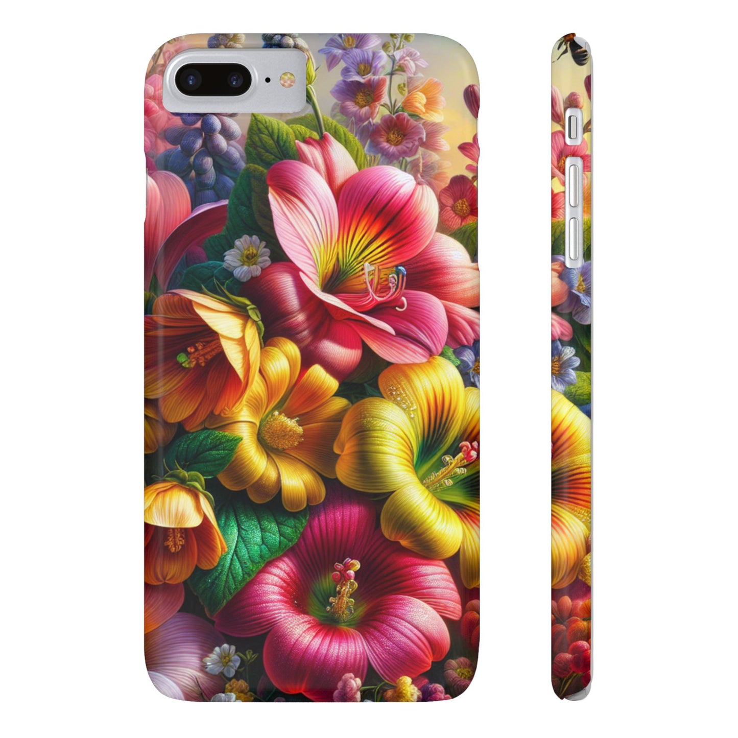 Flower Slim Phone Cases - Vibrant Flowers Unique Gift, Floral Phone Case, Colorful Phone Cover, Botanical Phone Accessories, Red Roses Phone