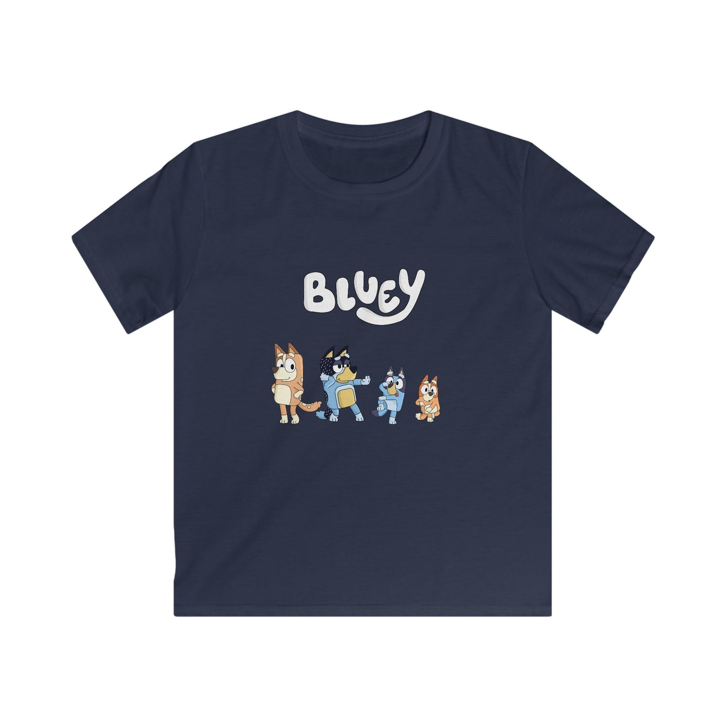 Bluey Dance Party Kids Softstyle Tee, Children's T-Shirt, Youth Graphic Tee, Fun Kids Shirt, Birthday Gift for Boys and Girls