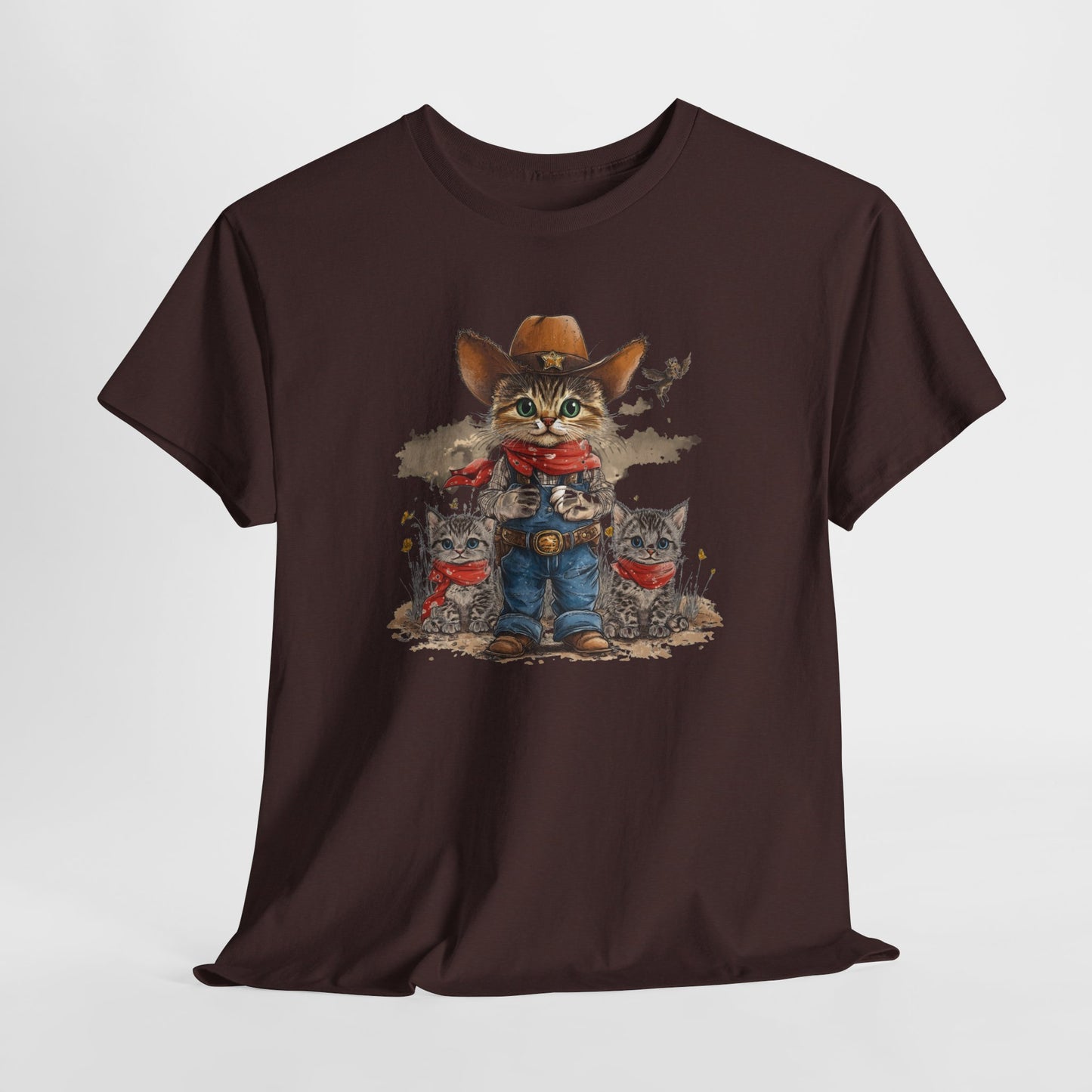 Cat Cowboy Unisex Tee, Funny Feline Shirt, Western Kitty Top, Cowboy Cats and Kittens, Animal Lover Gift, Rodeo Cat Shirt, Cute Cat Tee
