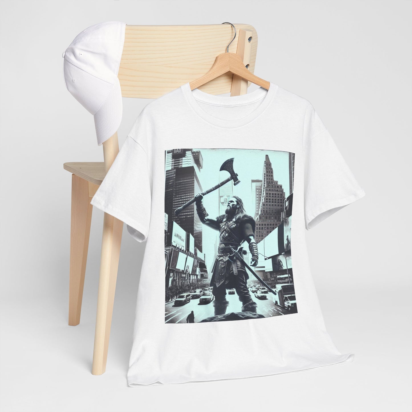 Viking Tee Unisex Heavy Cotton T-shirt, New York Norse Warrior Shirt, Scandinavian Graphic Men's Top, Ragnar Lothbrok Apparel, Viking Gift