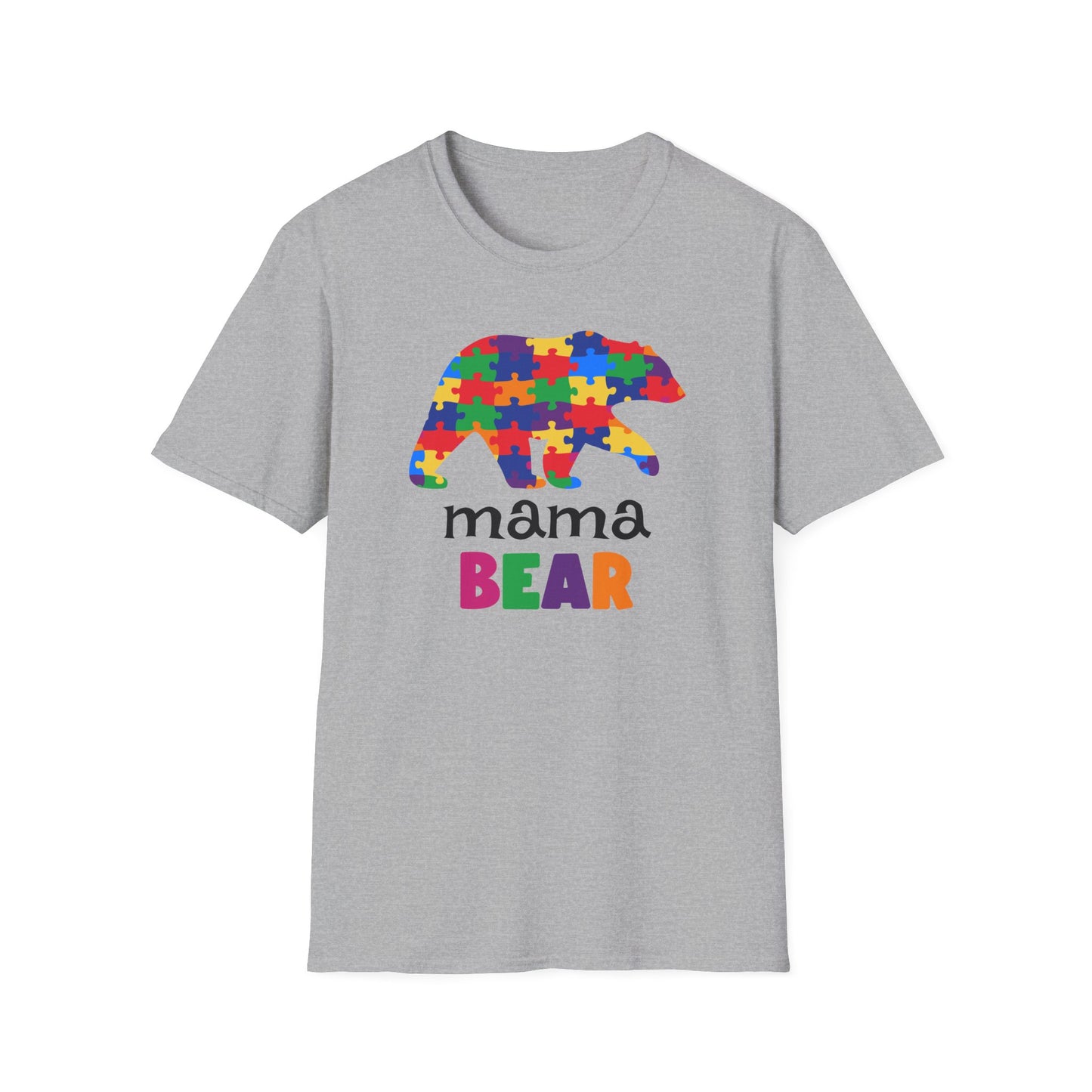Mama Bear Puzzle Unisex T-Shirt, Gift for Moms, Autism Awareness