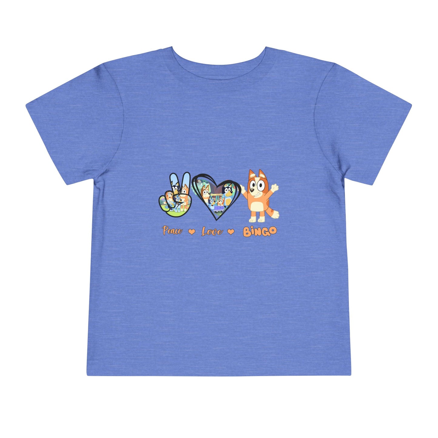 Bluey Toddler Tshirt, Peace Love and Bingo Shirt for Kids, Cute Bingo Player Tee, Fun Toddler Top, Gift for Toddlers, Bluey Fans Shirt