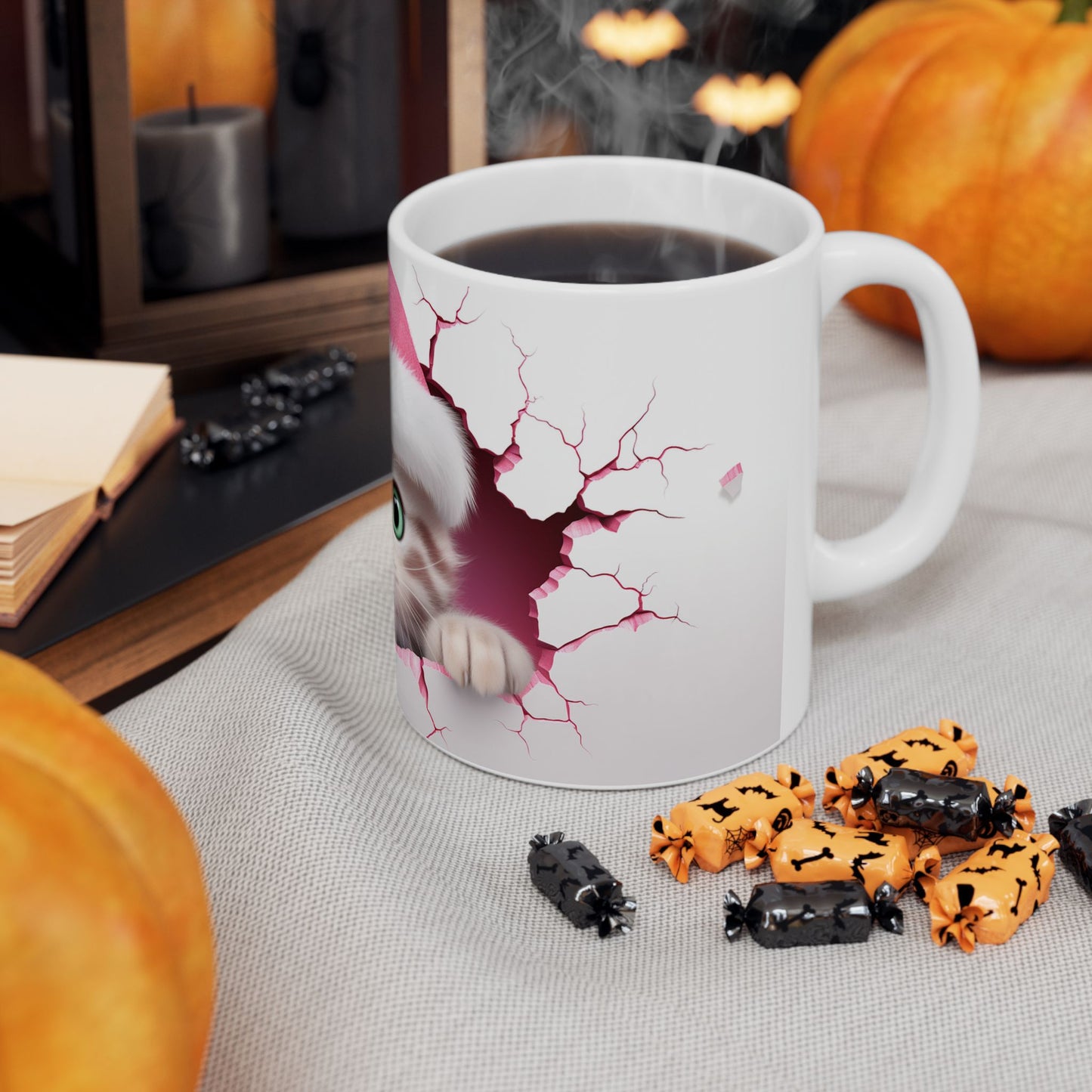 Kitten Coffee Mug, Cute Ceramic Cup for Cat Lovers, Gift for Pet Owners, Animal Tea Cup, Adorable Drinkware, Funny Kitty Mug, Porcelain
