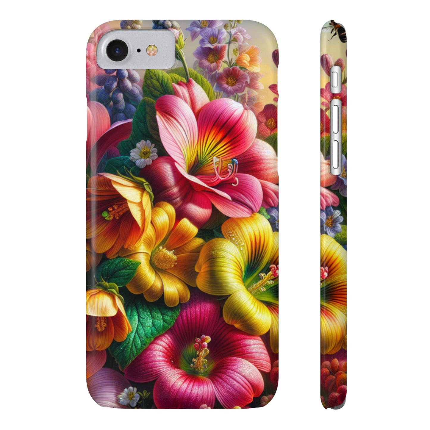 Flower Slim Phone Cases - Vibrant Flowers Unique Gift, Floral Phone Case, Colorful Phone Cover, Botanical Phone Accessories, Red Roses Phone