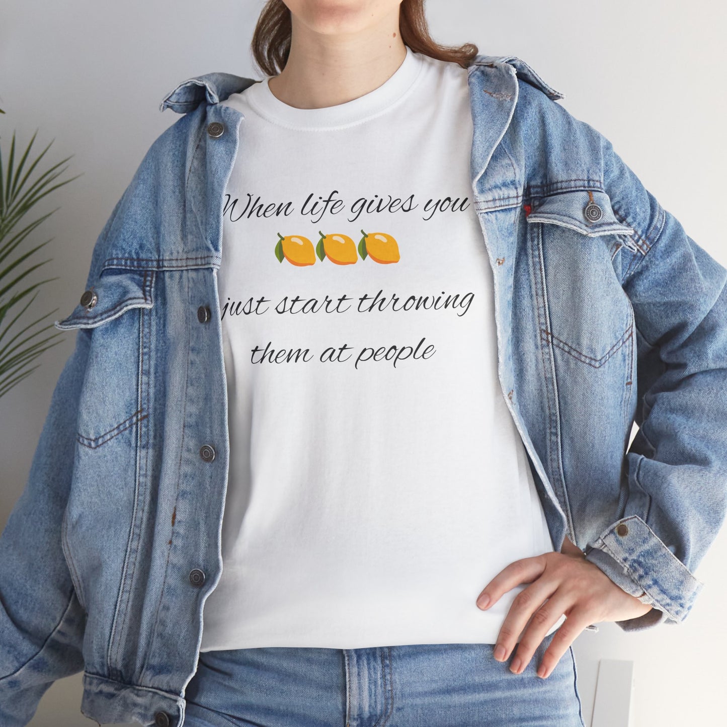 Lemons Unisex Tee, Funny Quote Graphic T-Shirt, Lemon Lover Gift Idea, Citrus Printed Shirt, Humorous Lemonade Top, Sour Fruit Apparel