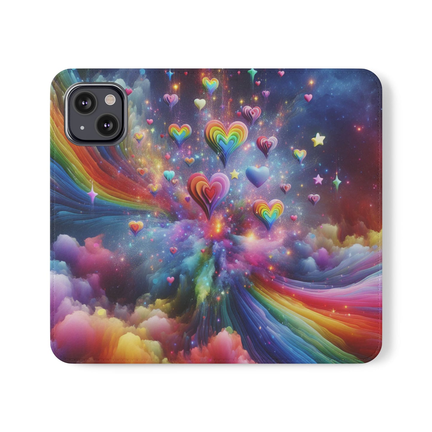 Rainbow Flip Cases, Colorful Phone Covers, Vibrant Smartphone Wallet, Multi-color Card Holder, Bright Cellphone Accessories
