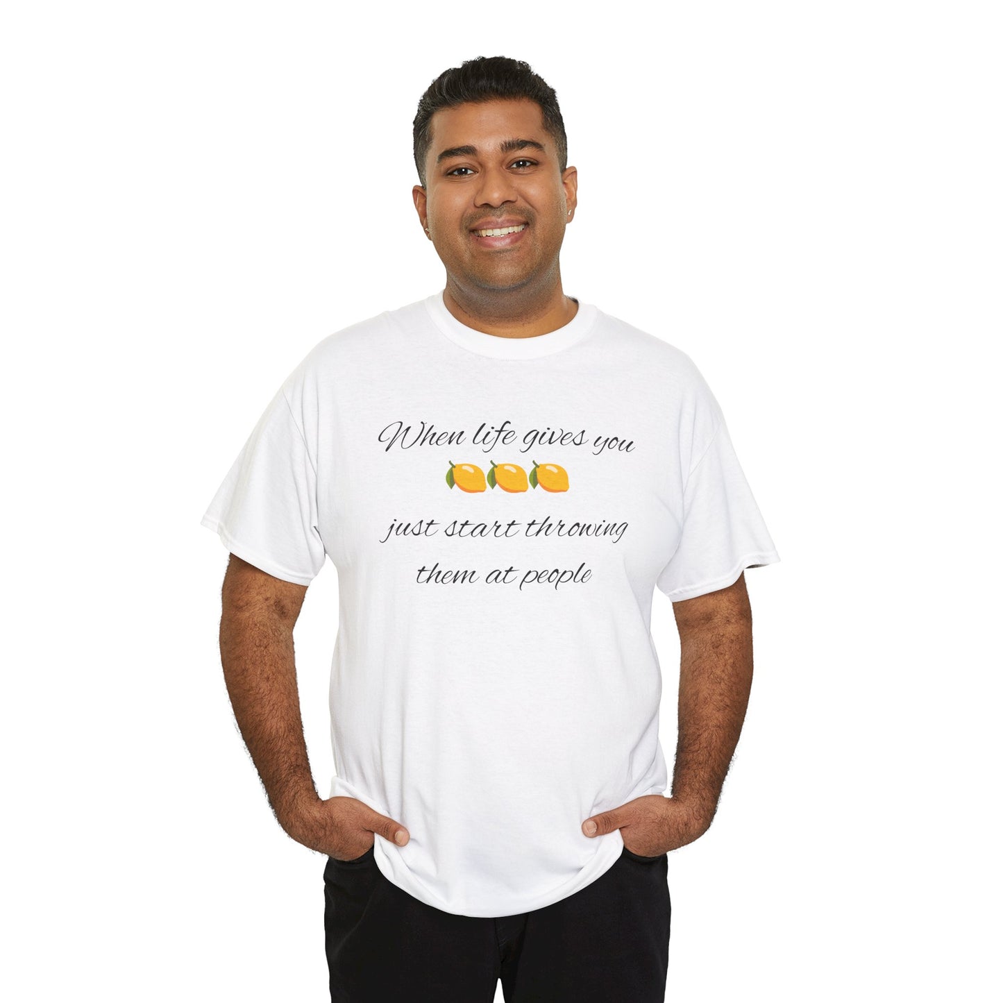 Lemons Unisex Tee, Funny Quote Graphic T-Shirt, Lemon Lover Gift Idea, Citrus Printed Shirt, Humorous Lemonade Top, Sour Fruit Apparel