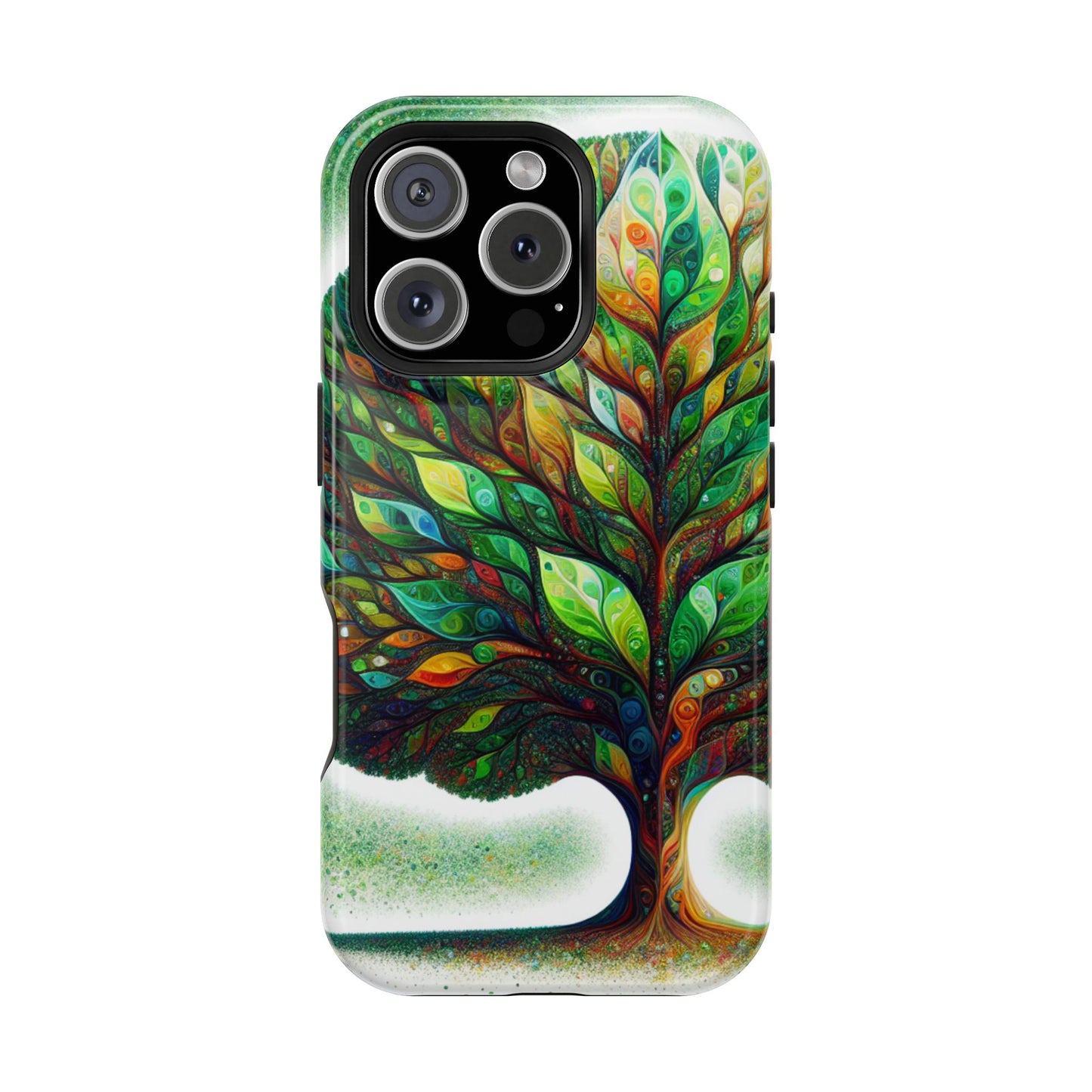 Phone Cases, Impact-Resistant Case with Beautiful Vibrant Tree Design, Protective Cover, Phone Accessories, Customizable Case, Personalized