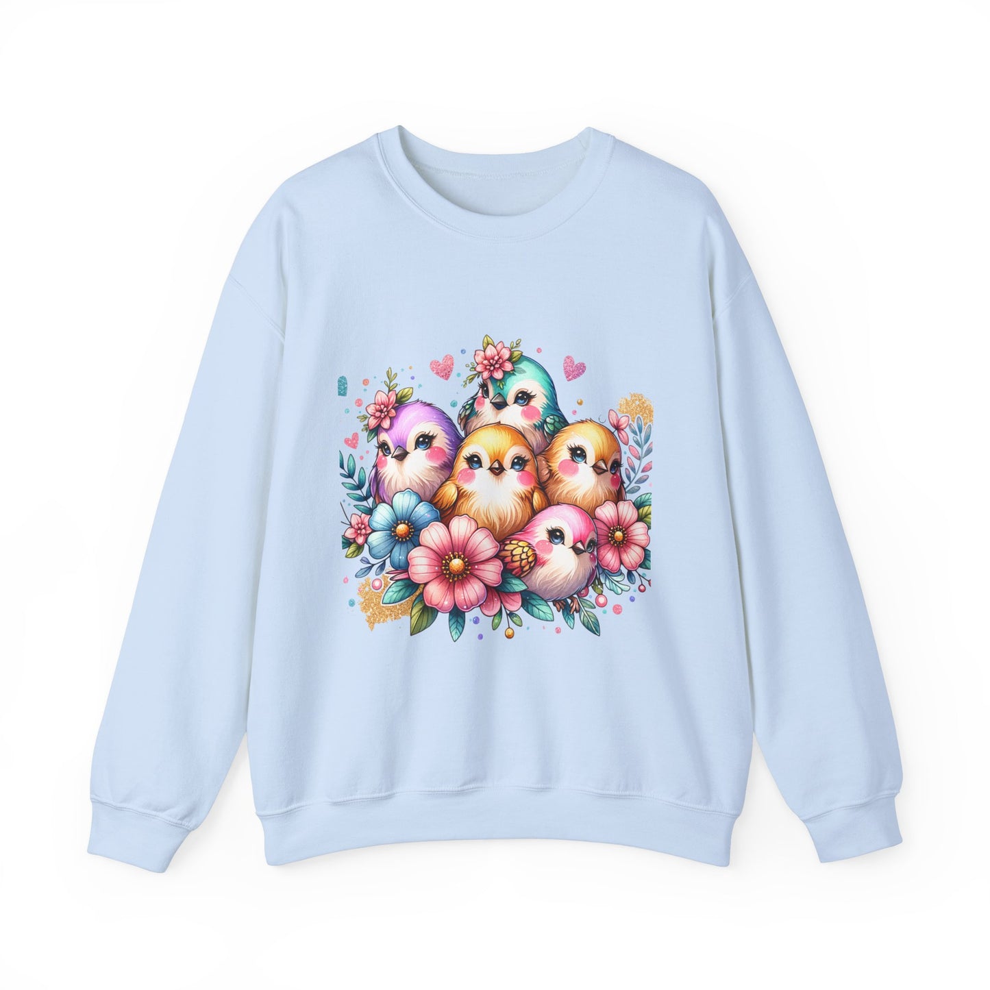 Vibrant Bird Sweatshirt, Colorful Crewneck Jumper, Bright Feathers Pullover, Nature Inspired Sweater, Unisex Graphic Top