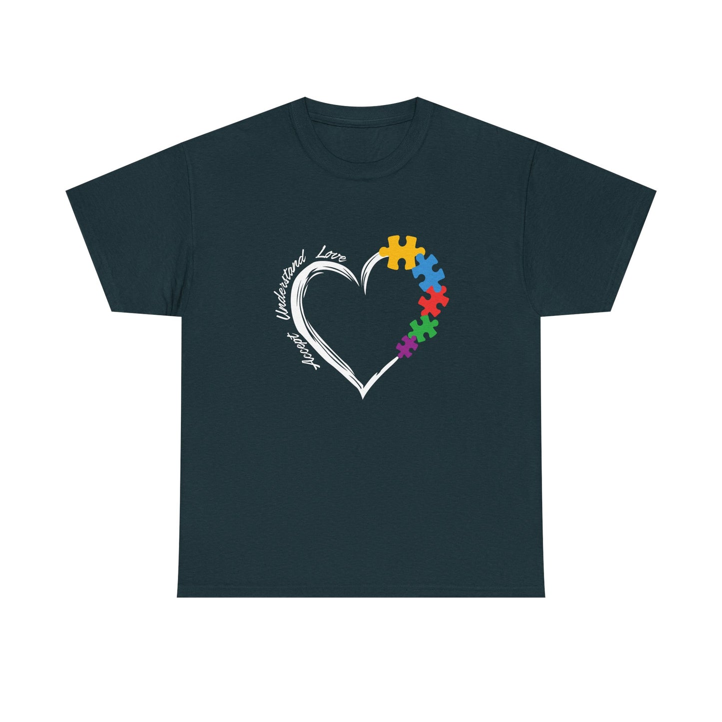 Inclusive Love Puzzle Heart Tee - Perfect Gift for Autism Awareness, Support