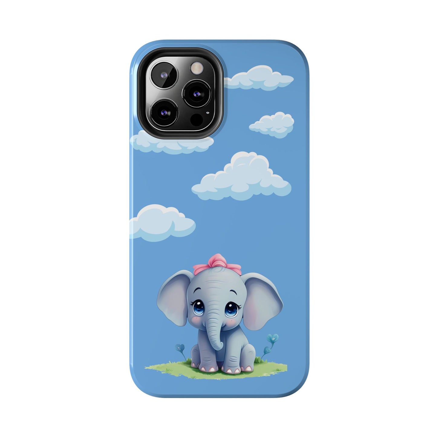 Cartoon Elephant Tough Phone Case - Cute Animal Lover Gift, Protective Cover for