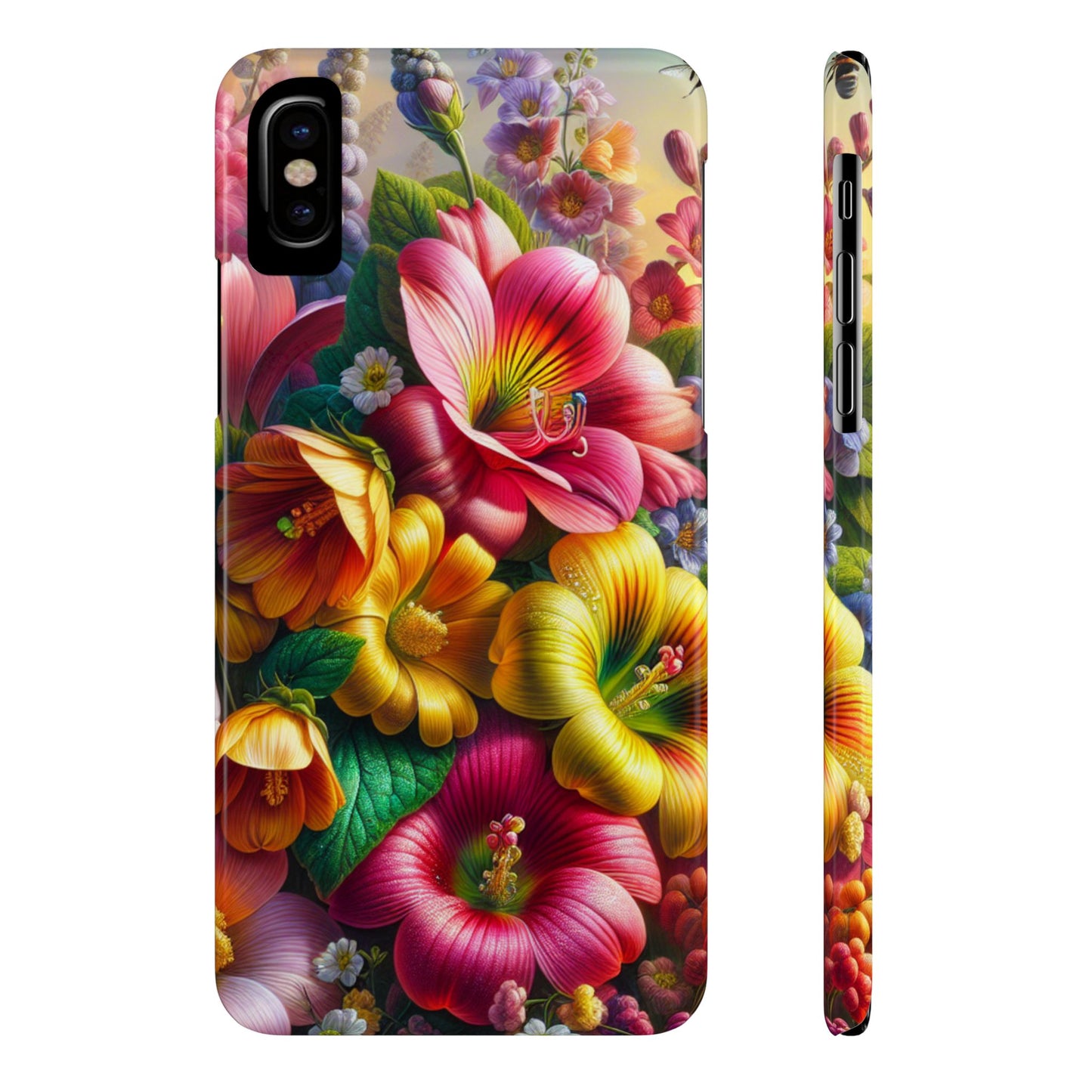 Flower Slim Phone Cases - Vibrant Flowers Unique Gift, Floral Phone Case, Colorful Phone Cover, Botanical Phone Accessories, Red Roses Phone