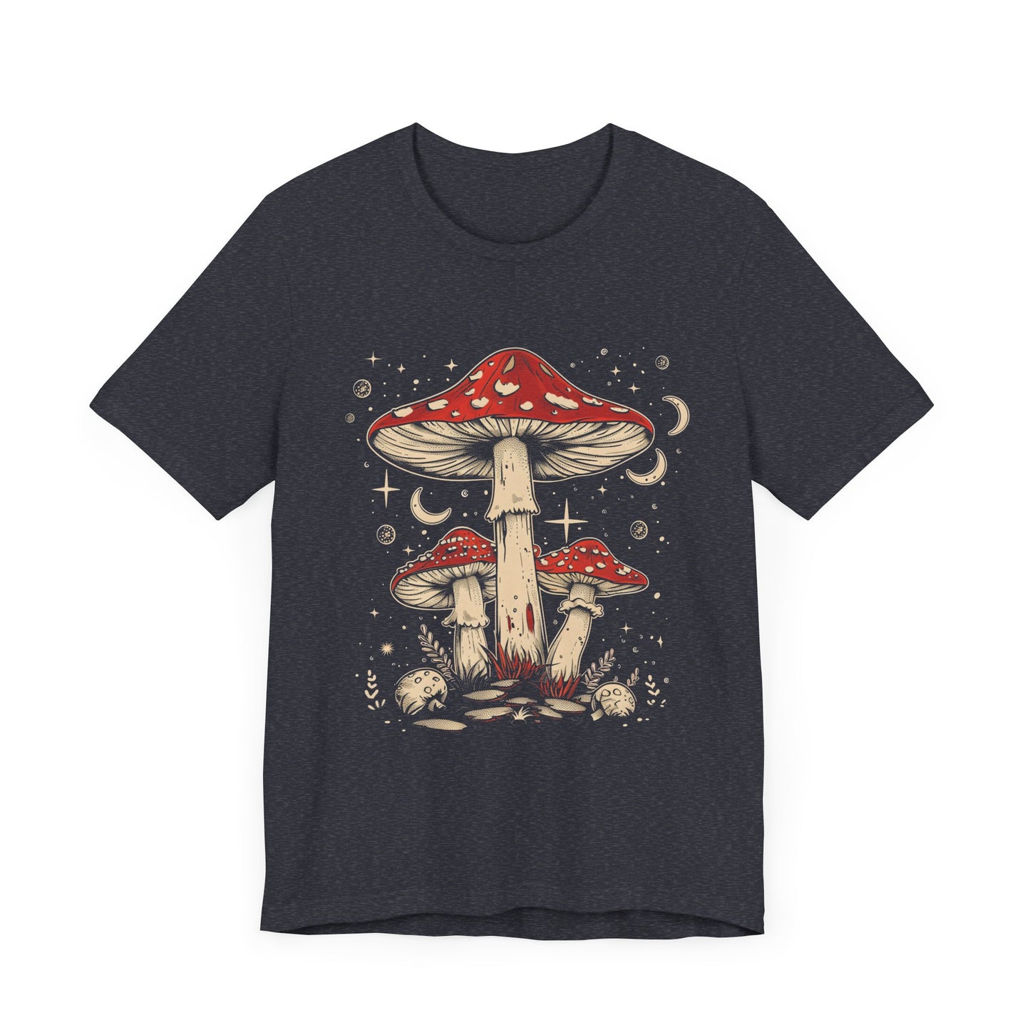 Mushroom Boho T-Shirt, Hippie Nature Tee, Retro Botanical Shirt, Woodland Fungi Top, Earthy Bohemian Clothes