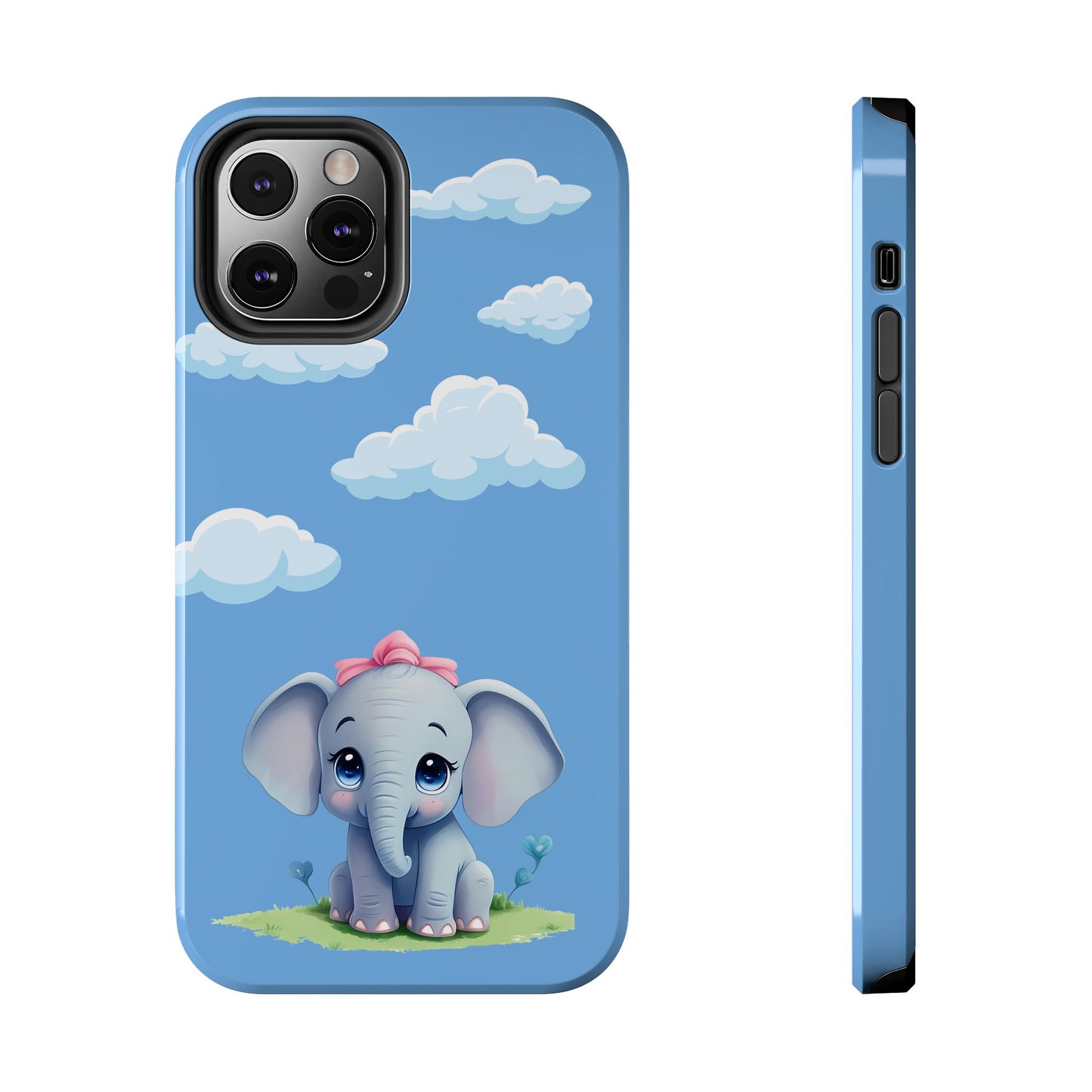 Cartoon Elephant Tough Phone Case - Cute Animal Lover Gift, Protective Cover for