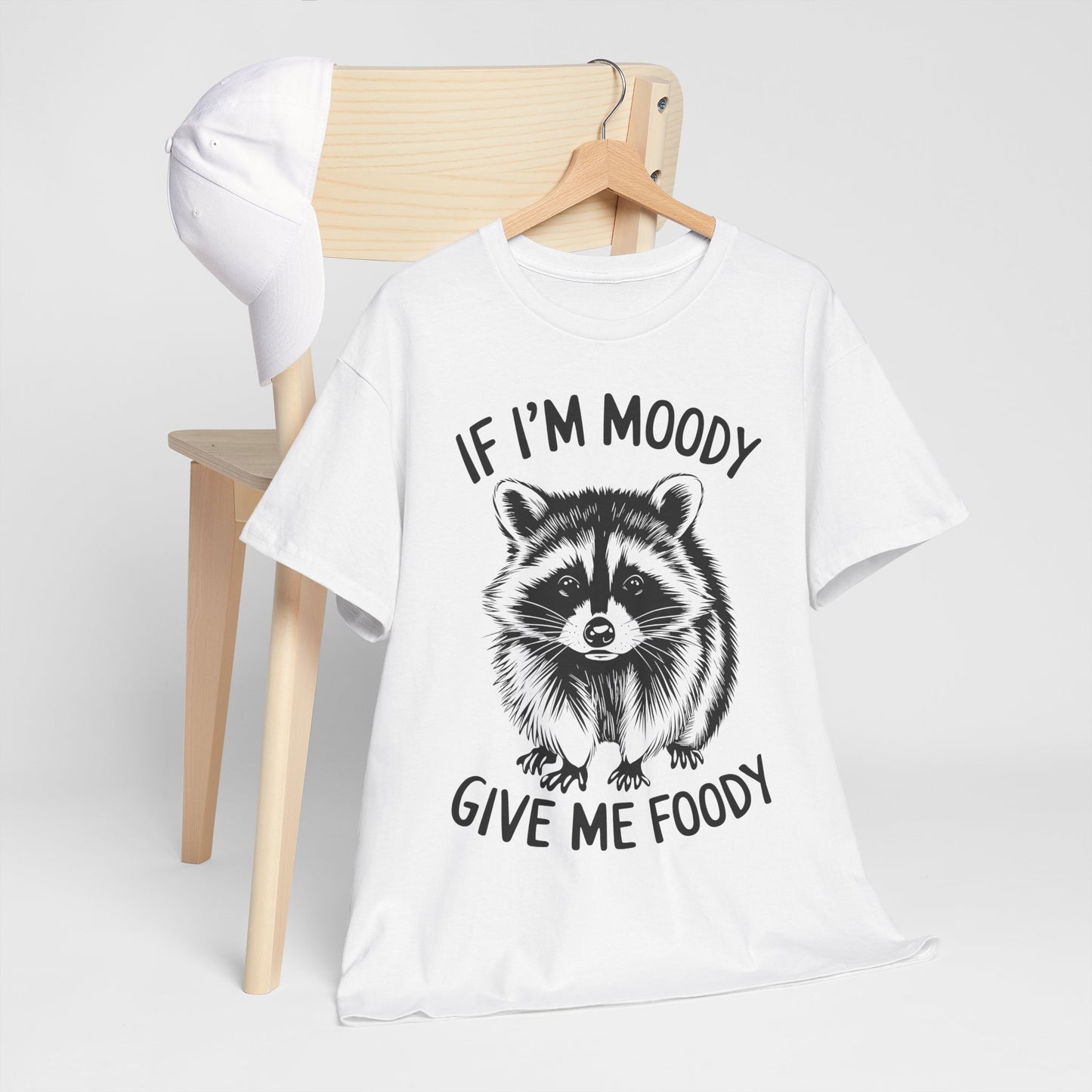 Funny Shirt Gift for Wife Mom, Moody Give Me Foody Tee, Unisex Cotton T-Shirt, Birthday Present, Christmas Gift, Humorous Apparel