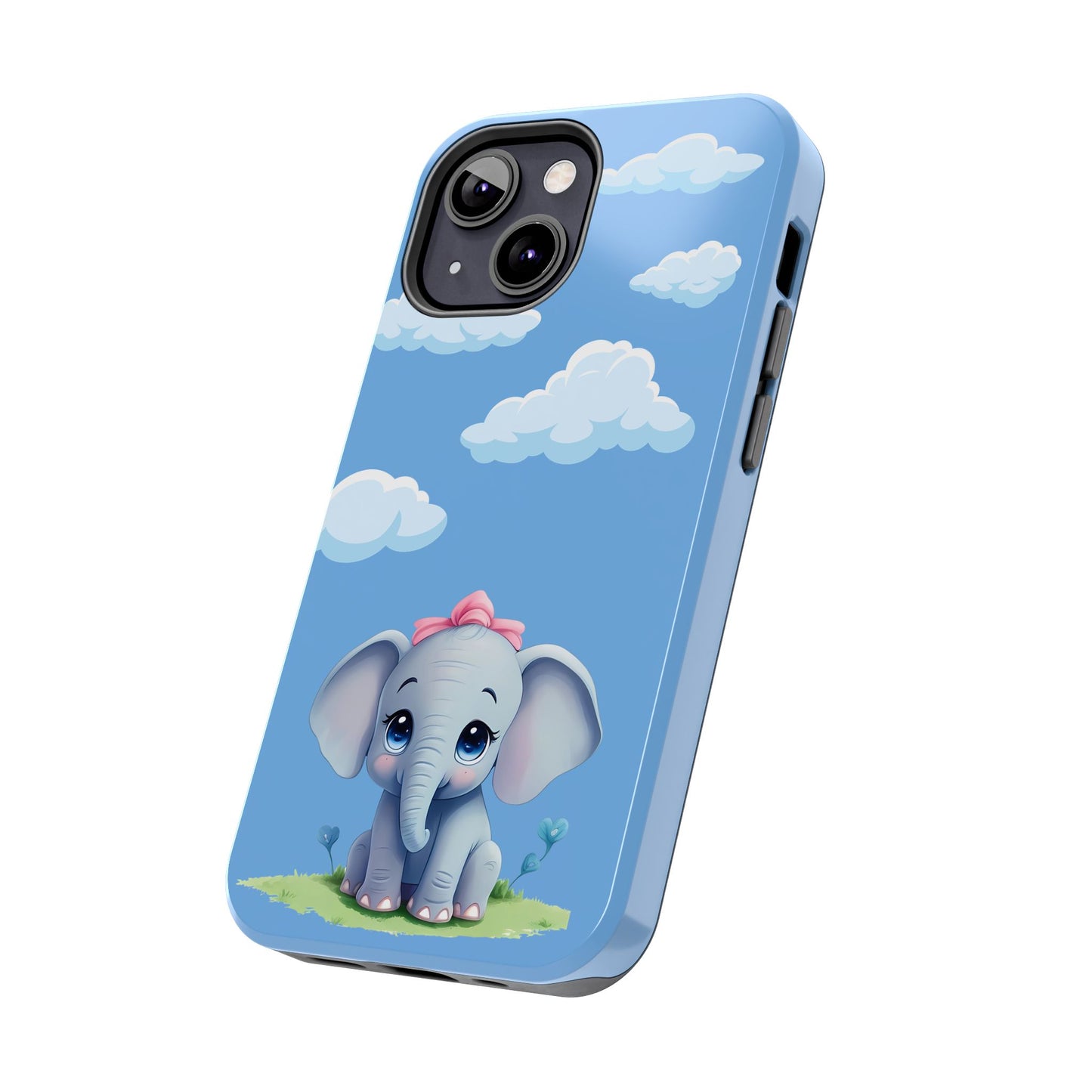 Cartoon Elephant Tough Phone Case - Cute Animal Lover Gift, Protective Cover for