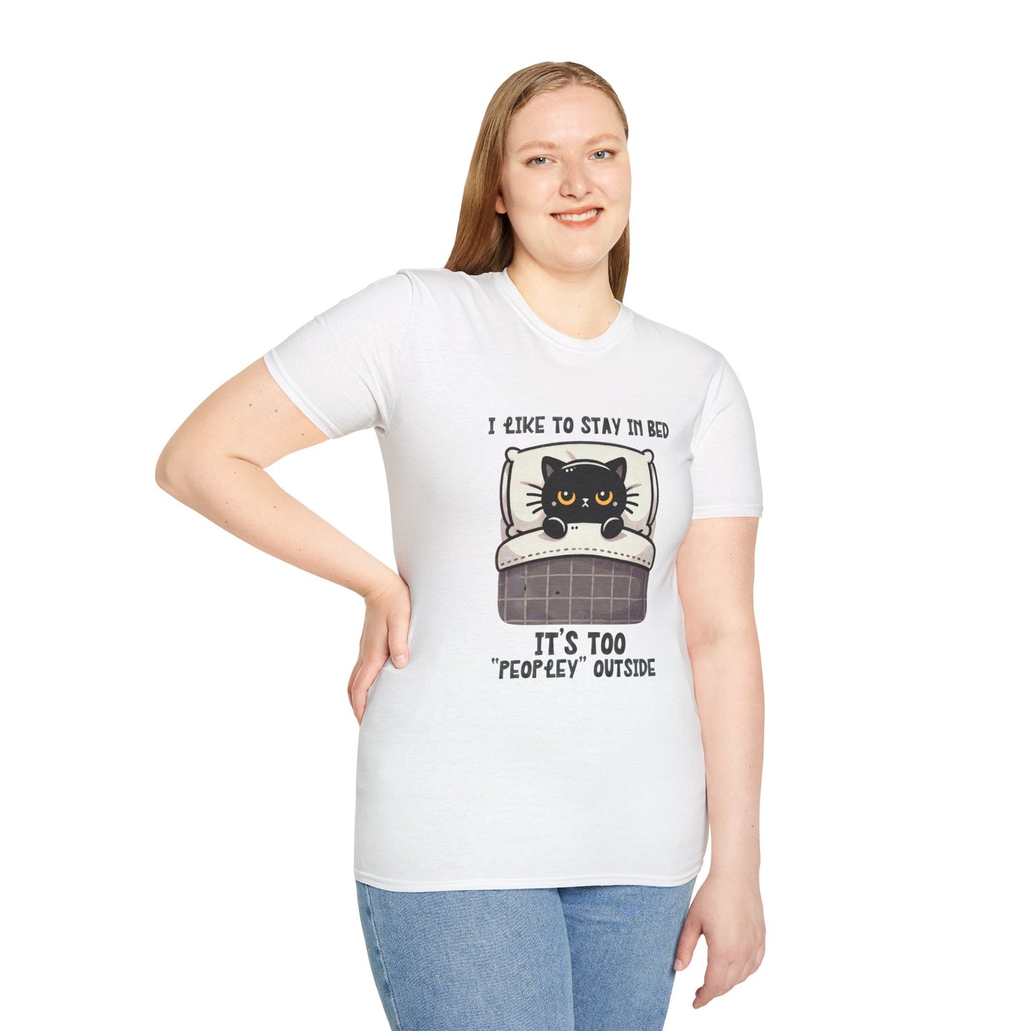 Stay In Bed Antisocial Unisex T-Shirt, Introvert Tee, Comfortable Shirt, Sarcastic Top, Funny Graphic Tee