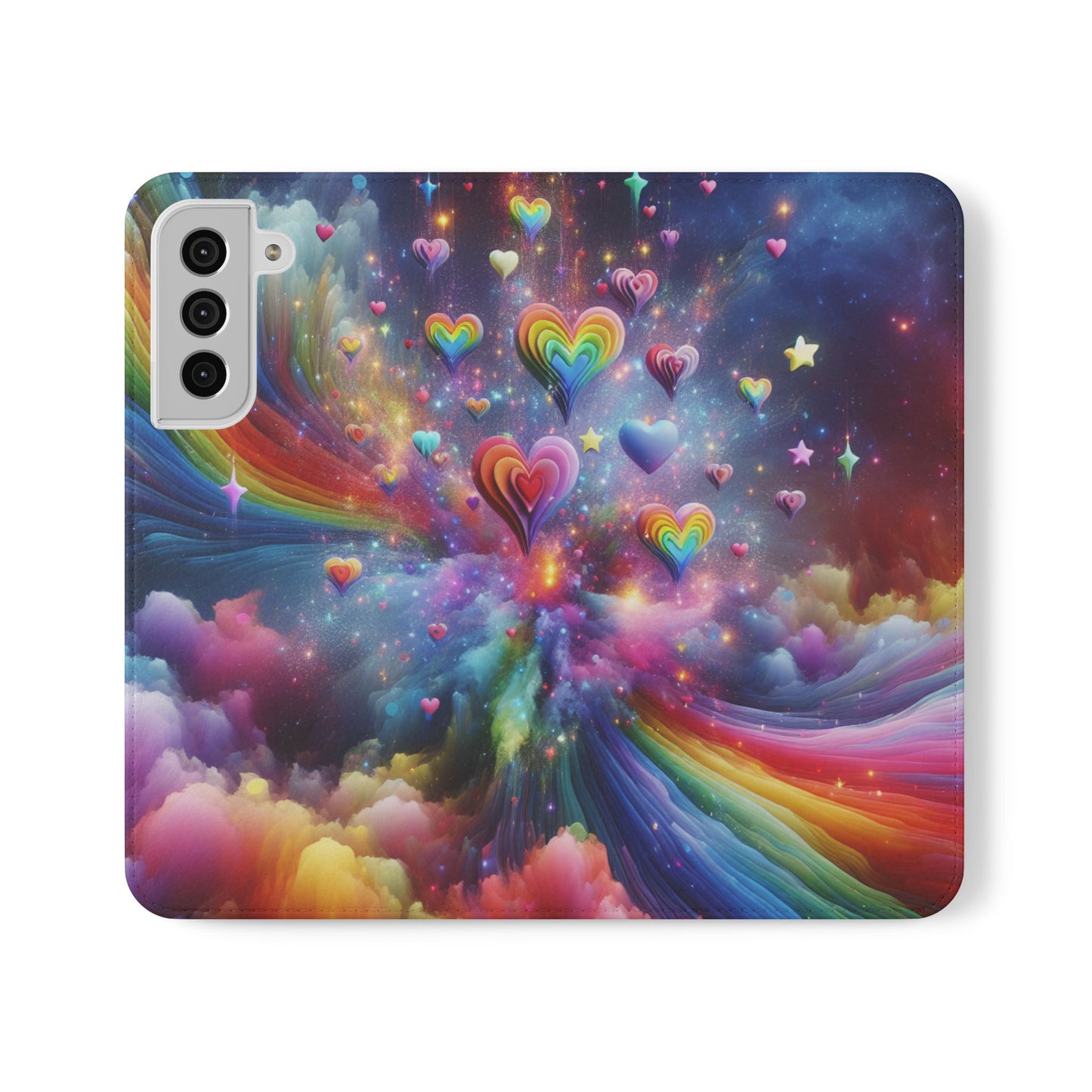 Rainbow Flip Cases, Colorful Phone Covers, Vibrant Smartphone Wallet, Multi-color Card Holder, Bright Cellphone Accessories