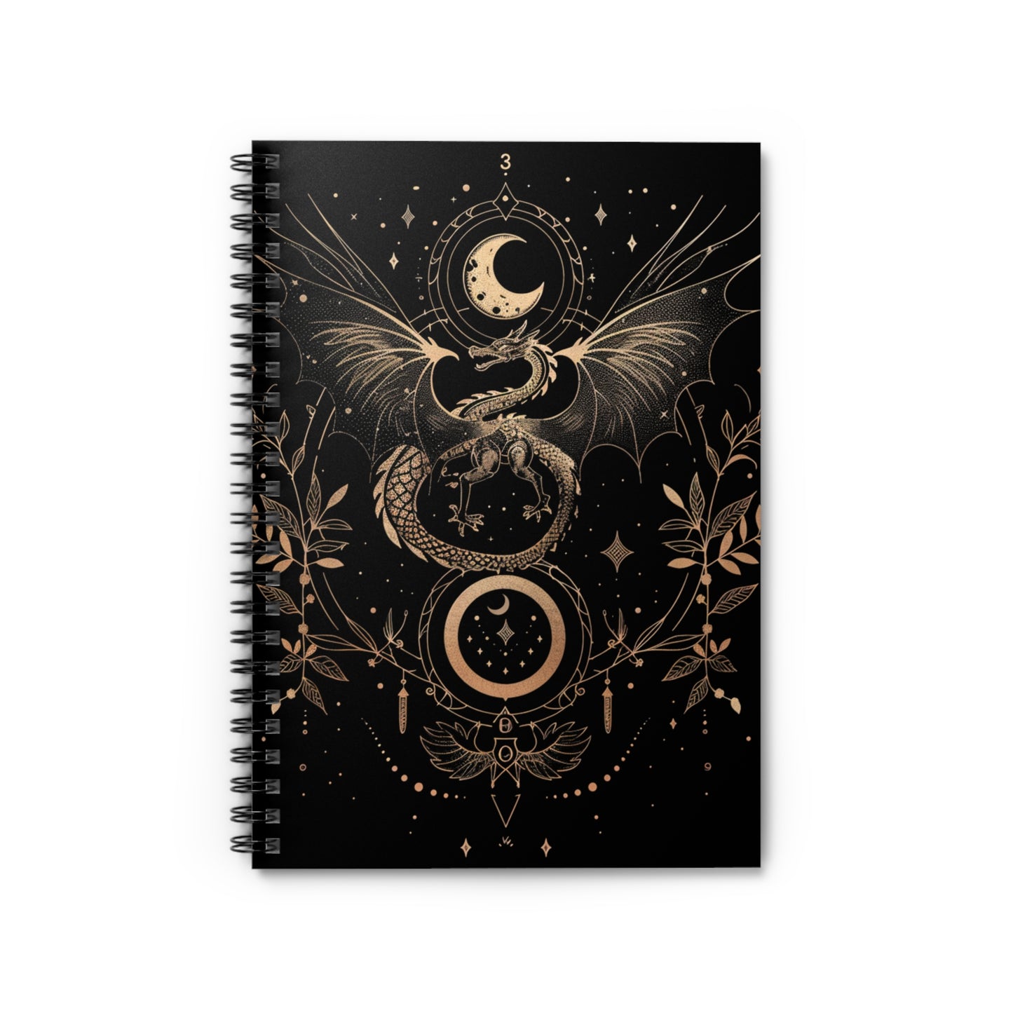 Spiral Notebook, Dragon Journal, Mythical Creature Diary, Fantasy Writing Pad, Ruled Line Notepad