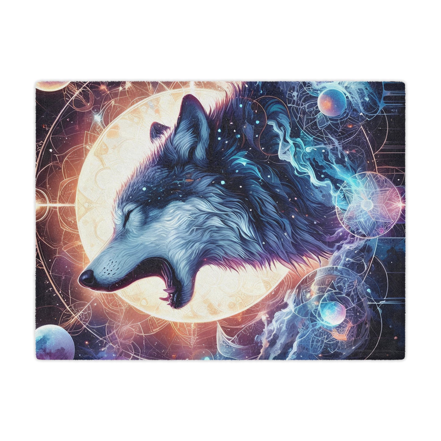 Microfiber Blanket - Wolf Celestial Design
