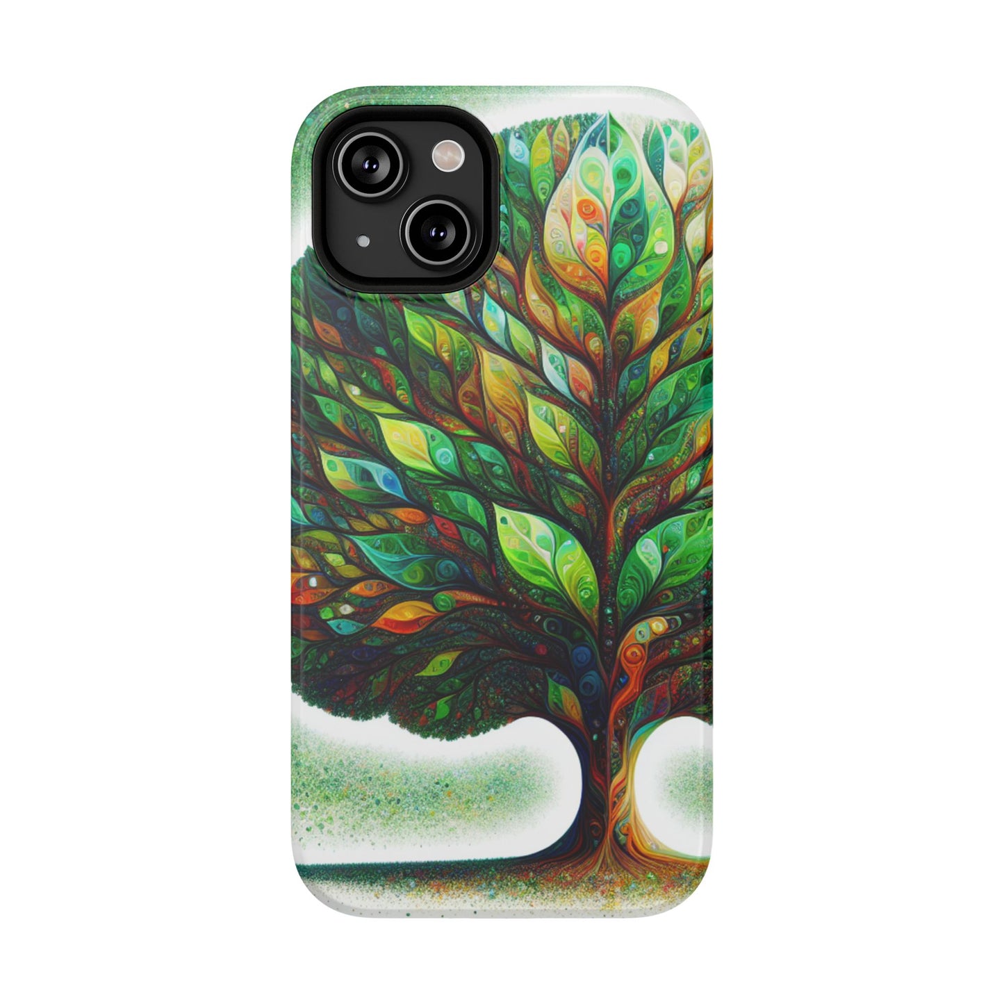 Phone Cases, Impact-Resistant Case with Beautiful Vibrant Tree Design, Protective Cover, Phone Accessories, Customizable Case, Personalized