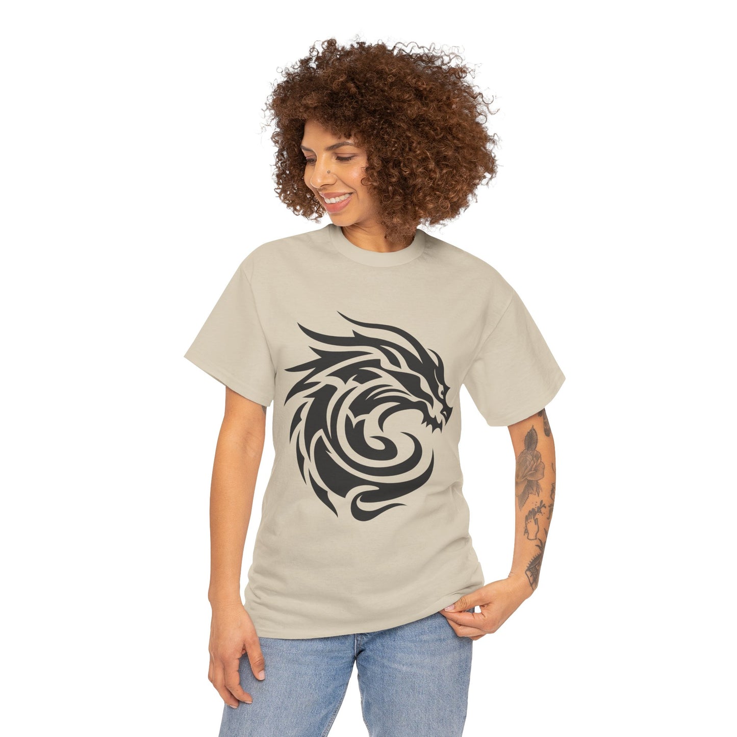 Dragon Tshirt, Fire Breathing Tee, Mythical Creature Shirt, Medieval Fantasy Top, Unisex Cotton Graphic Tee