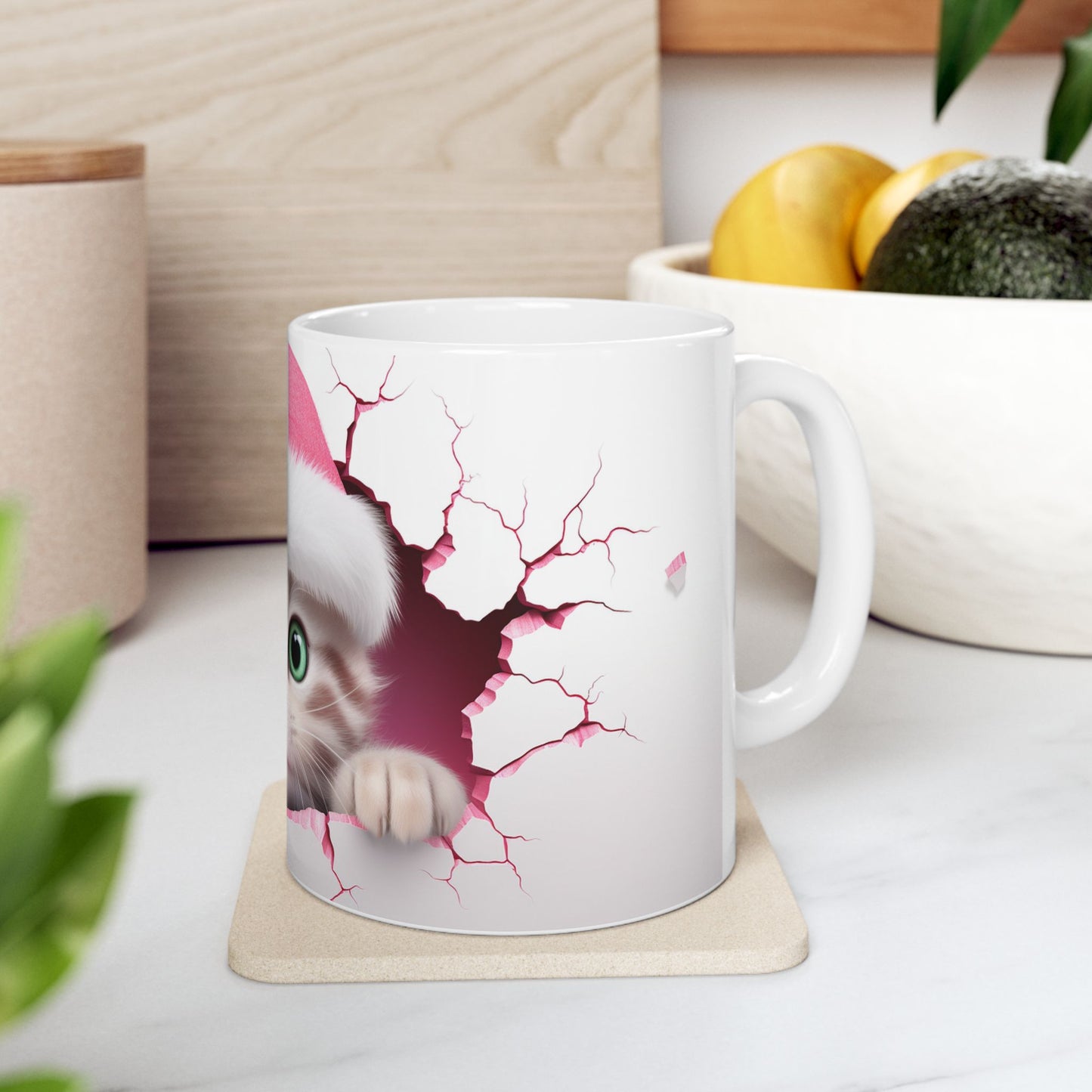 Kitten Coffee Mug, Cute Ceramic Cup for Cat Lovers, Gift for Pet Owners, Animal Tea Cup, Adorable Drinkware, Funny Kitty Mug, Porcelain