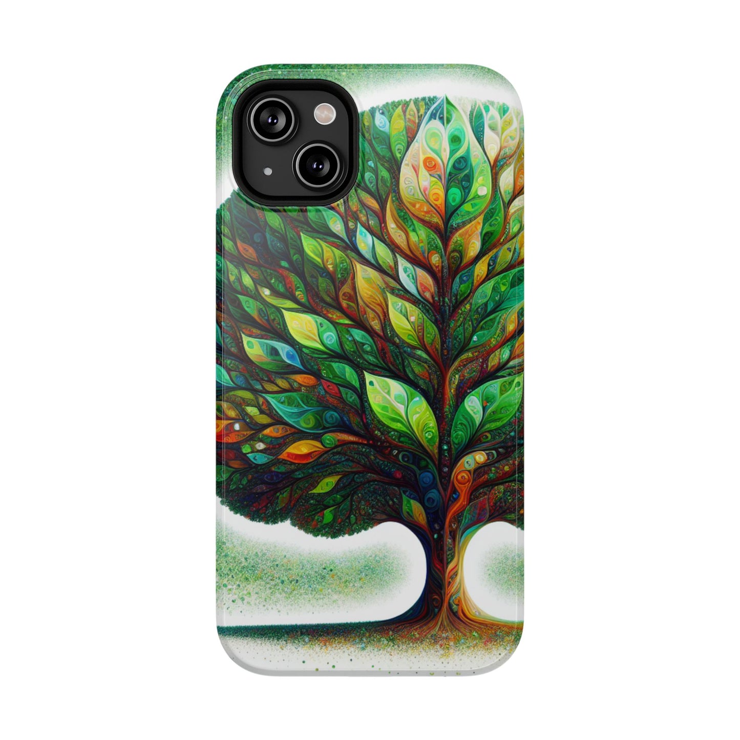 Phone Cases, Impact-Resistant Case with Beautiful Vibrant Tree Design, Protective Cover, Phone Accessories, Customizable Case, Personalized