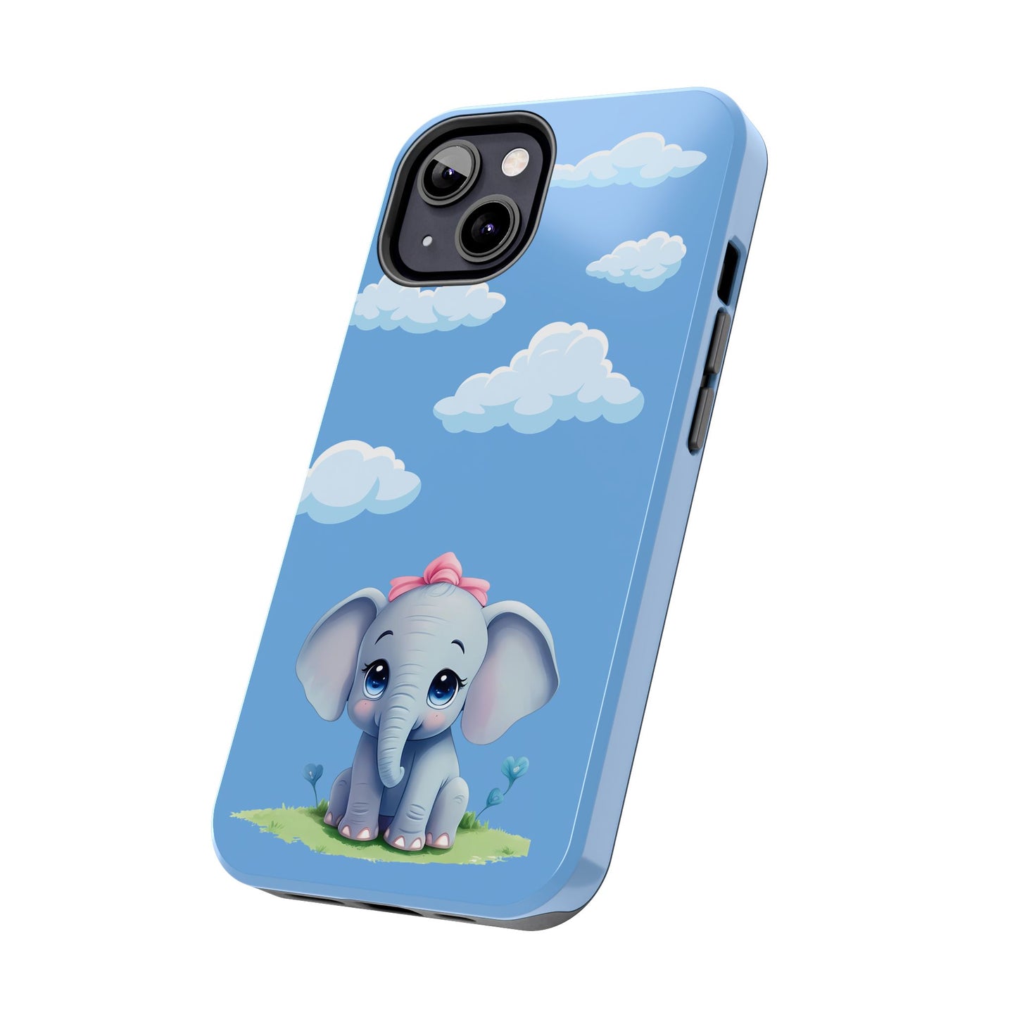 Cartoon Elephant Tough Phone Case - Cute Animal Lover Gift, Protective Cover for