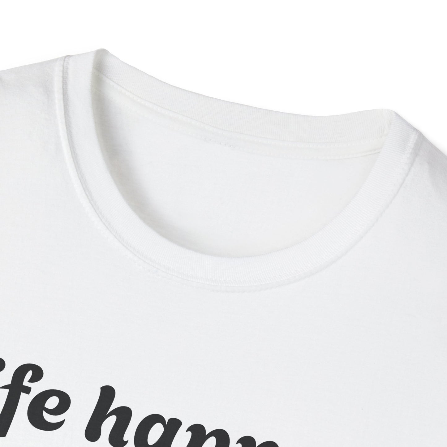Coffee Lovers Unisex Softstyle T-Shirt, Life Happens Womans Tee, Graphic Tee, Funny Quote Shirt, Gift for Coffee Enthusiast, Coffee Lover