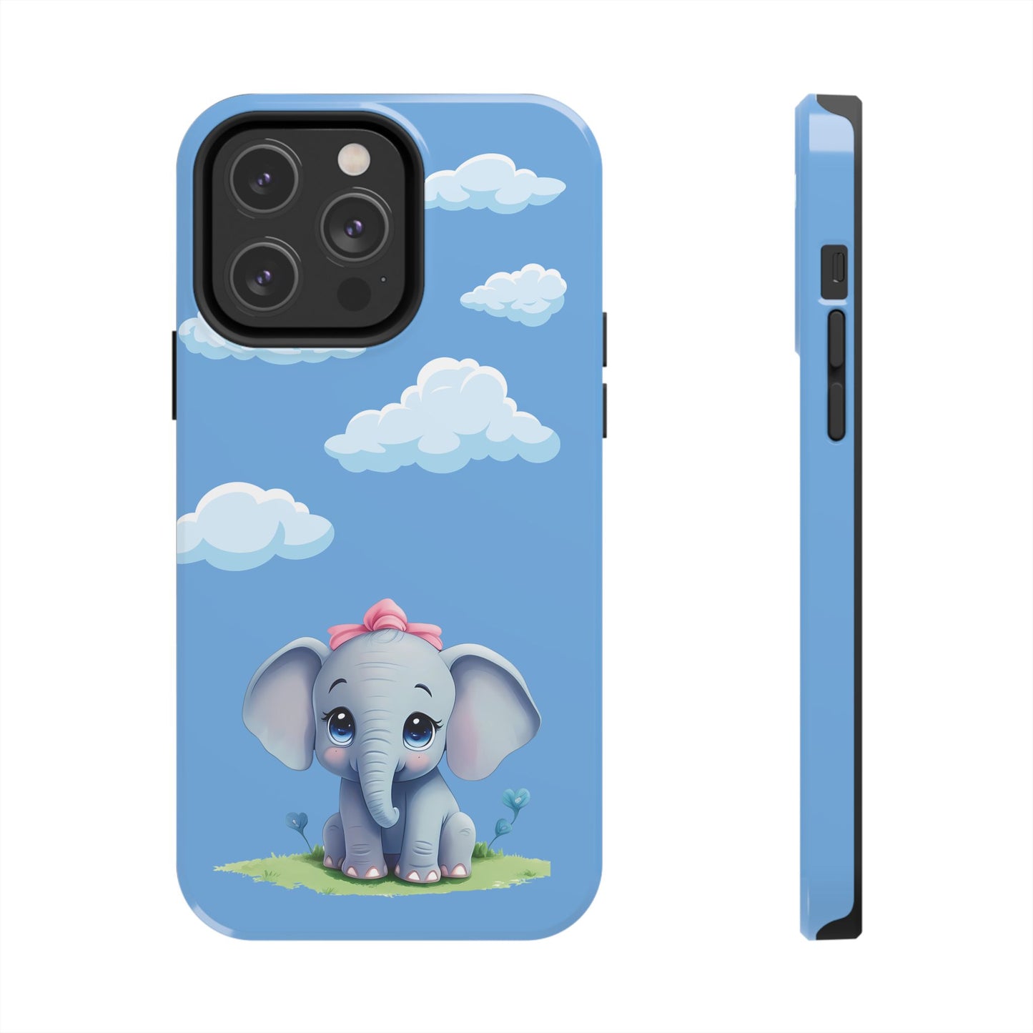 Cartoon Elephant Tough Phone Case - Cute Animal Lover Gift, Protective Cover for