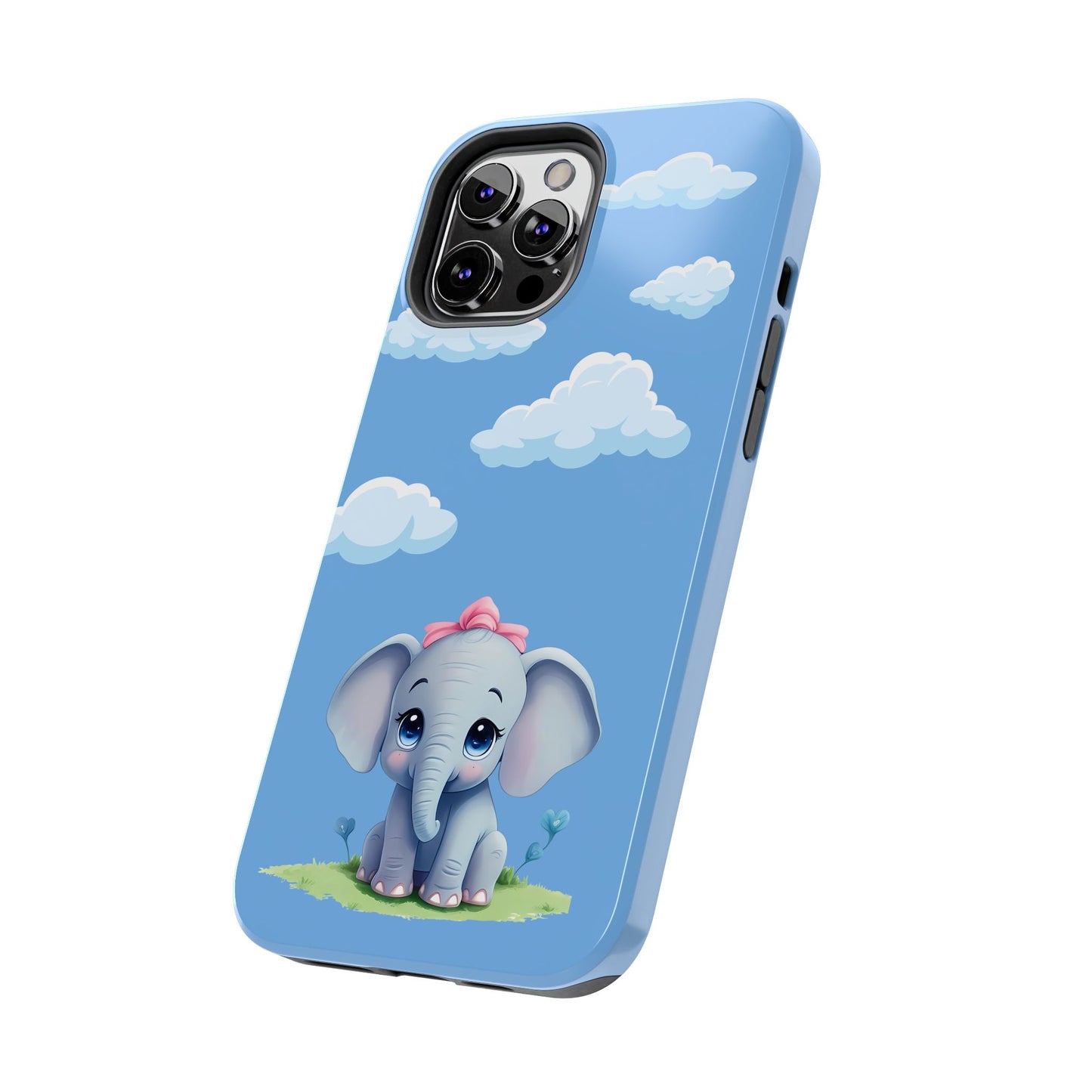 Cartoon Elephant Tough Phone Case - Cute Animal Lover Gift, Protective Cover for